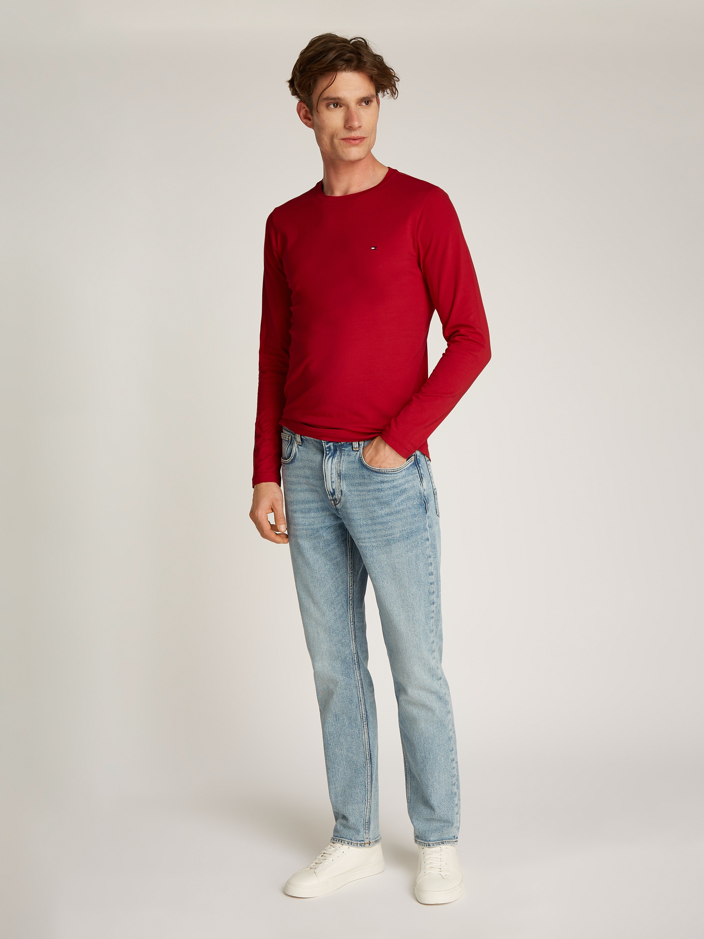 Tommy Hilfiger Langarmshirt »STRETCH SLIM FIT LONG SLEEVE«, aus Baumwollstretch