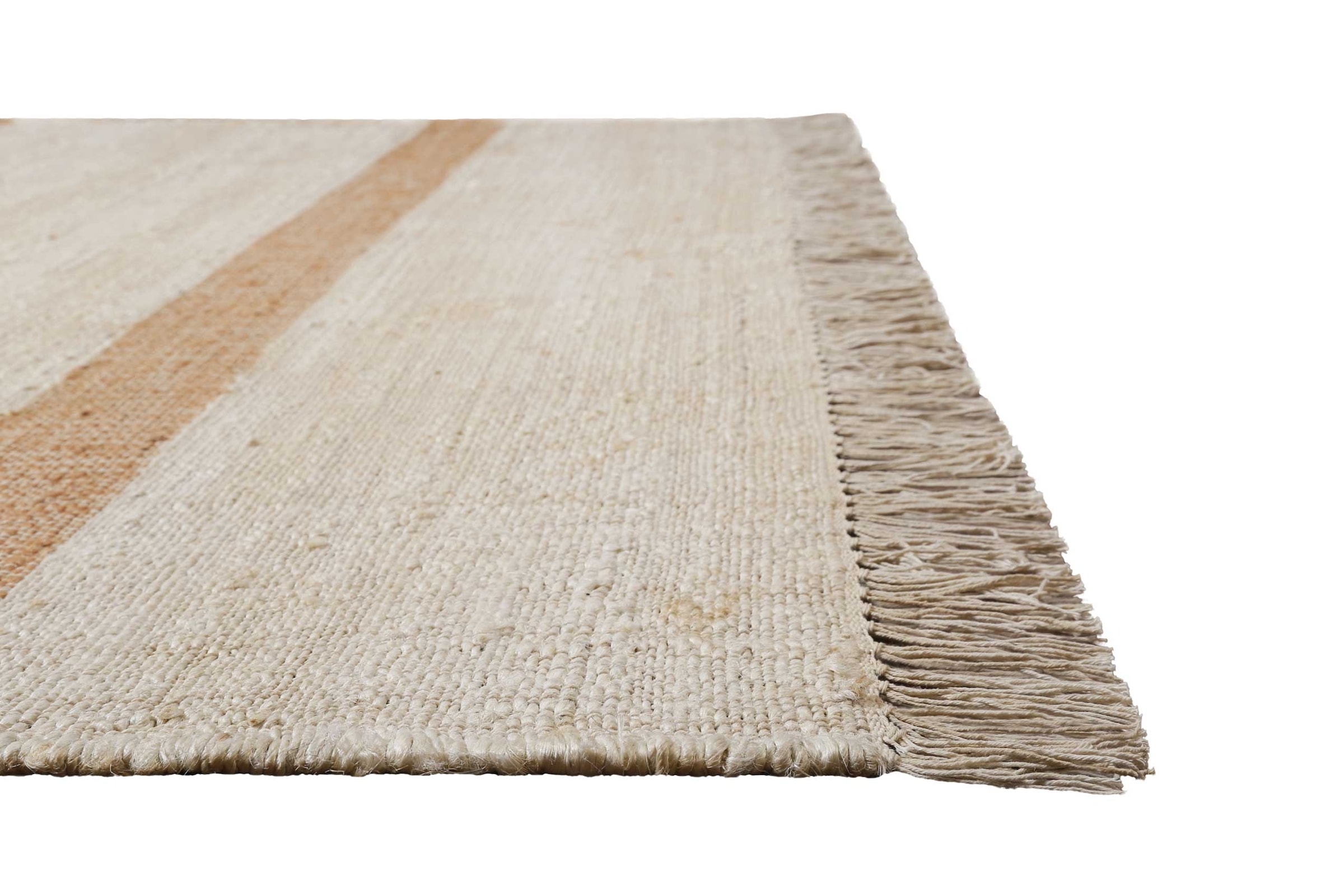Green Looop Teppich »Vante GL-82308«, rechteckig, 4 mm Höhe, Naturfaser Teppich aus 80% Jute 20% Baumwolle, mit Fransen, Wohnzimmer