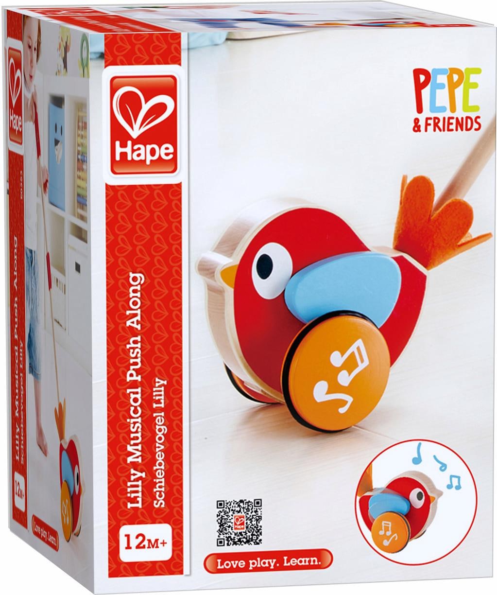 Hape Schiebestab »Schiebevogel Lilly«, Mit zwitschernder Melodie
