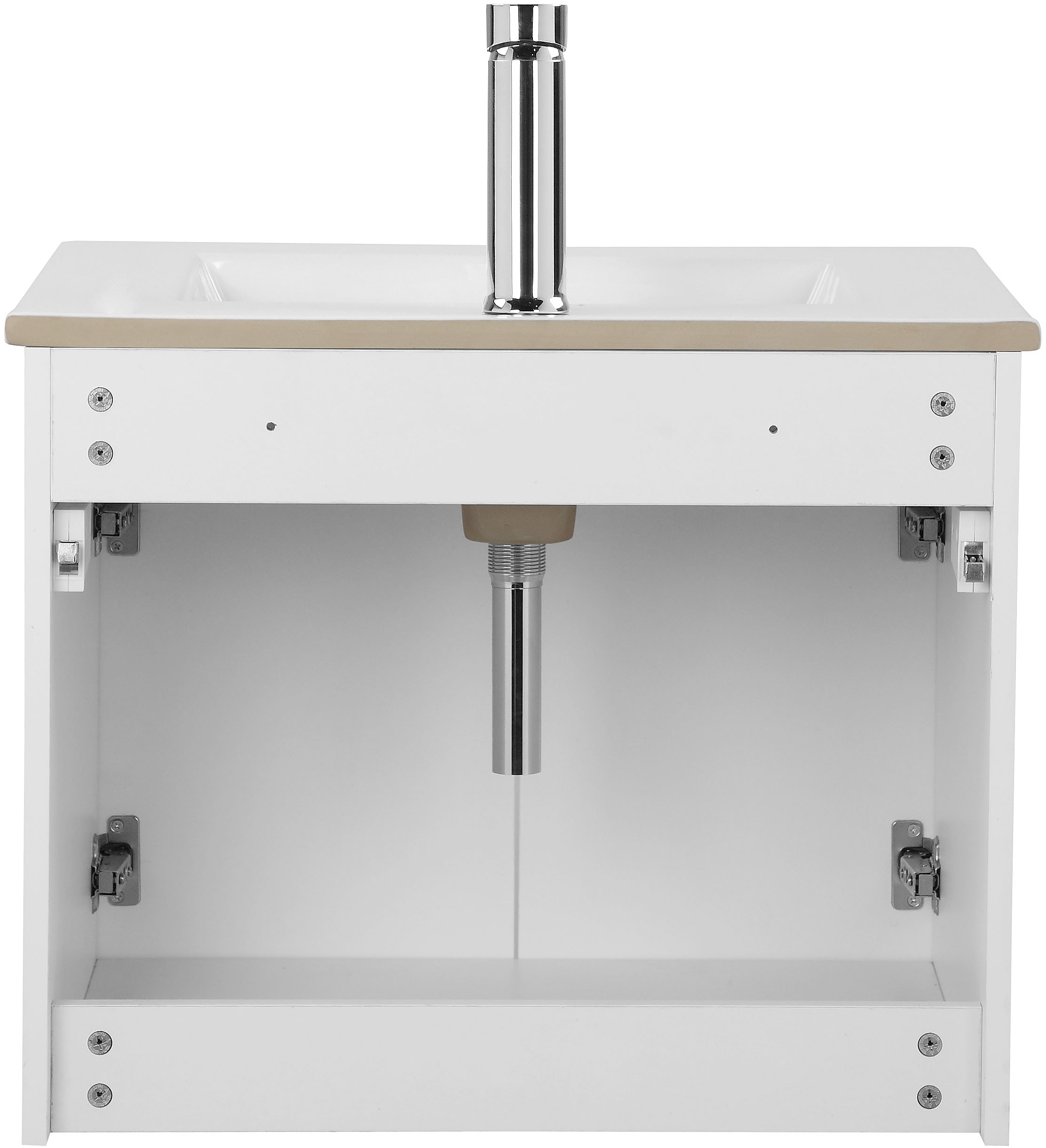 welltime Waschtisch »Florenz, Breite 60cm, 2 Tür, 2 Fächer, MDF-Front«, Waschplatz mit 2 Türen,in verschiedenen Farben erhältlich, Badmöbel
