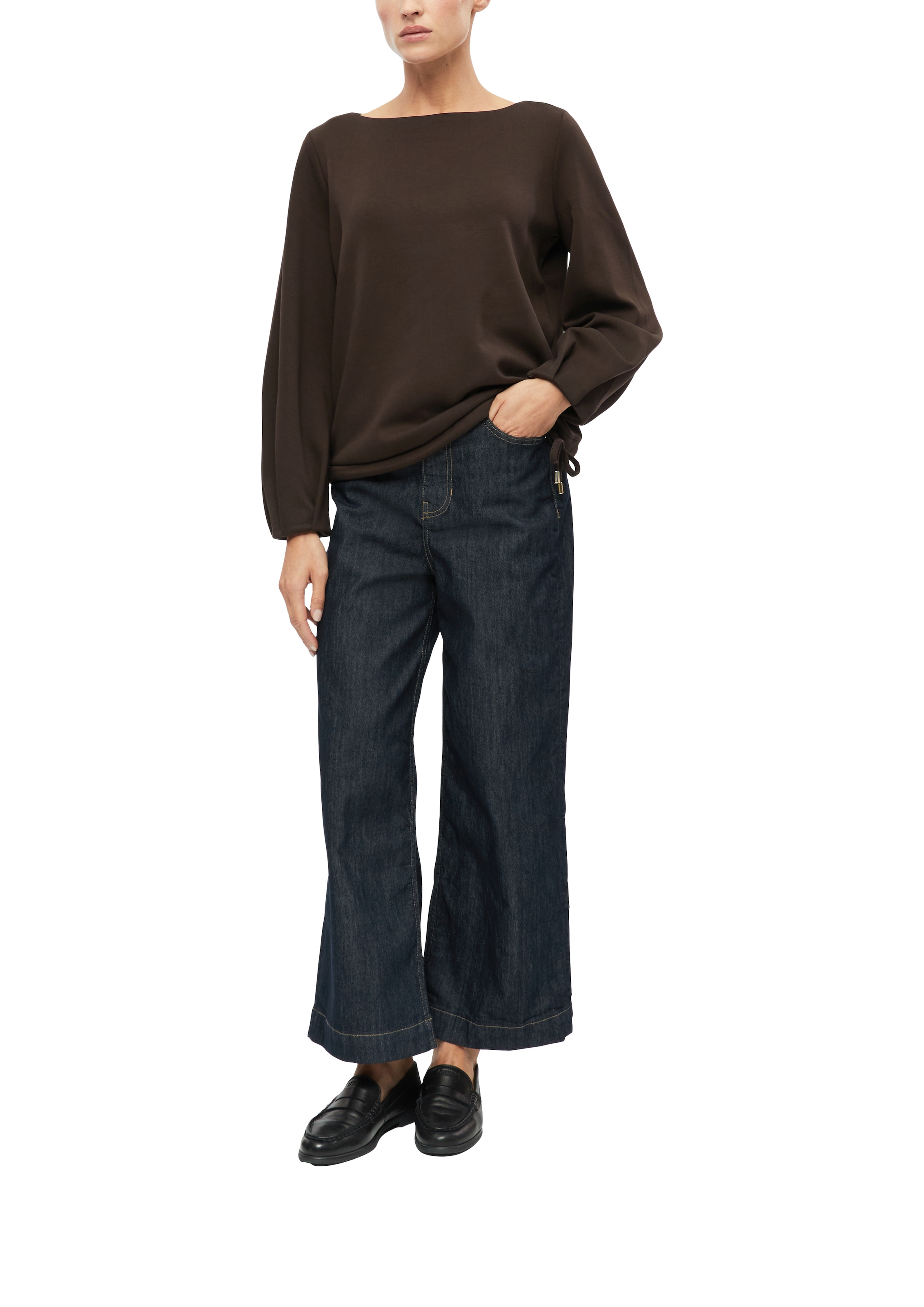 s.Oliver BLACK LABEL Sweater , mit Bindeband am Saum und mit Viskose

