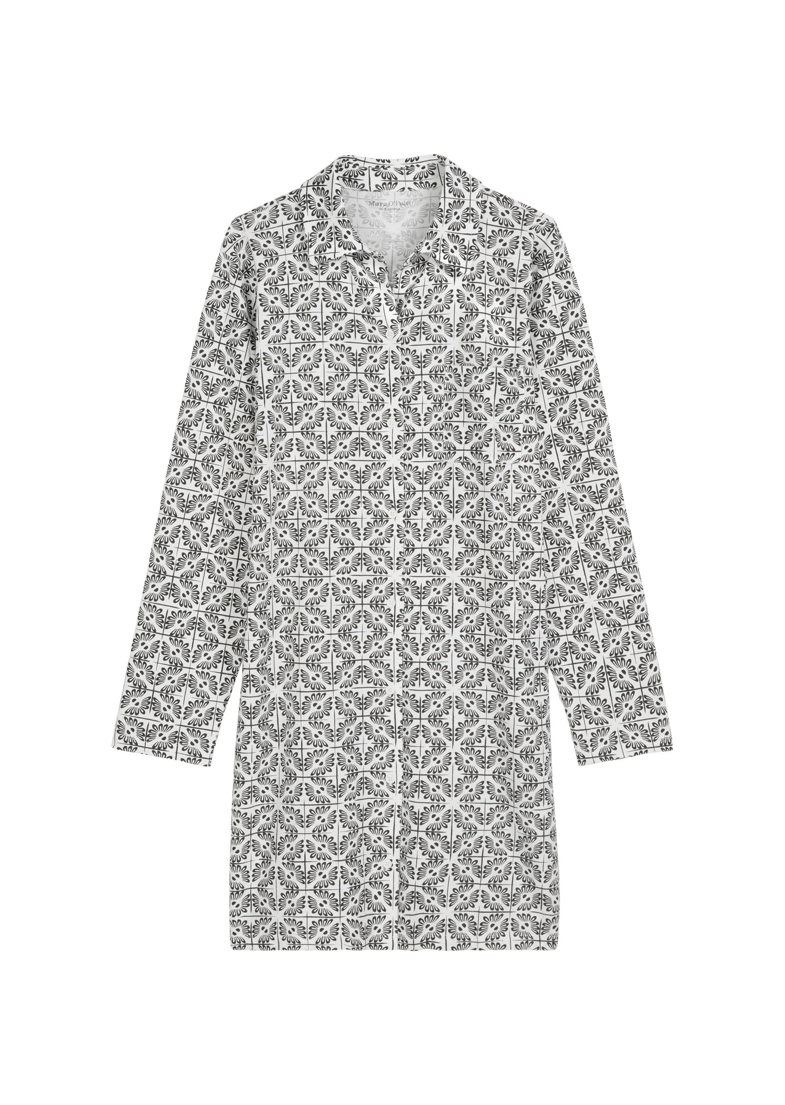 Marc O'Polo Nachthemd »Mix-n-Match Cotton« dezente Knopfleiste, Langarm, Cotton