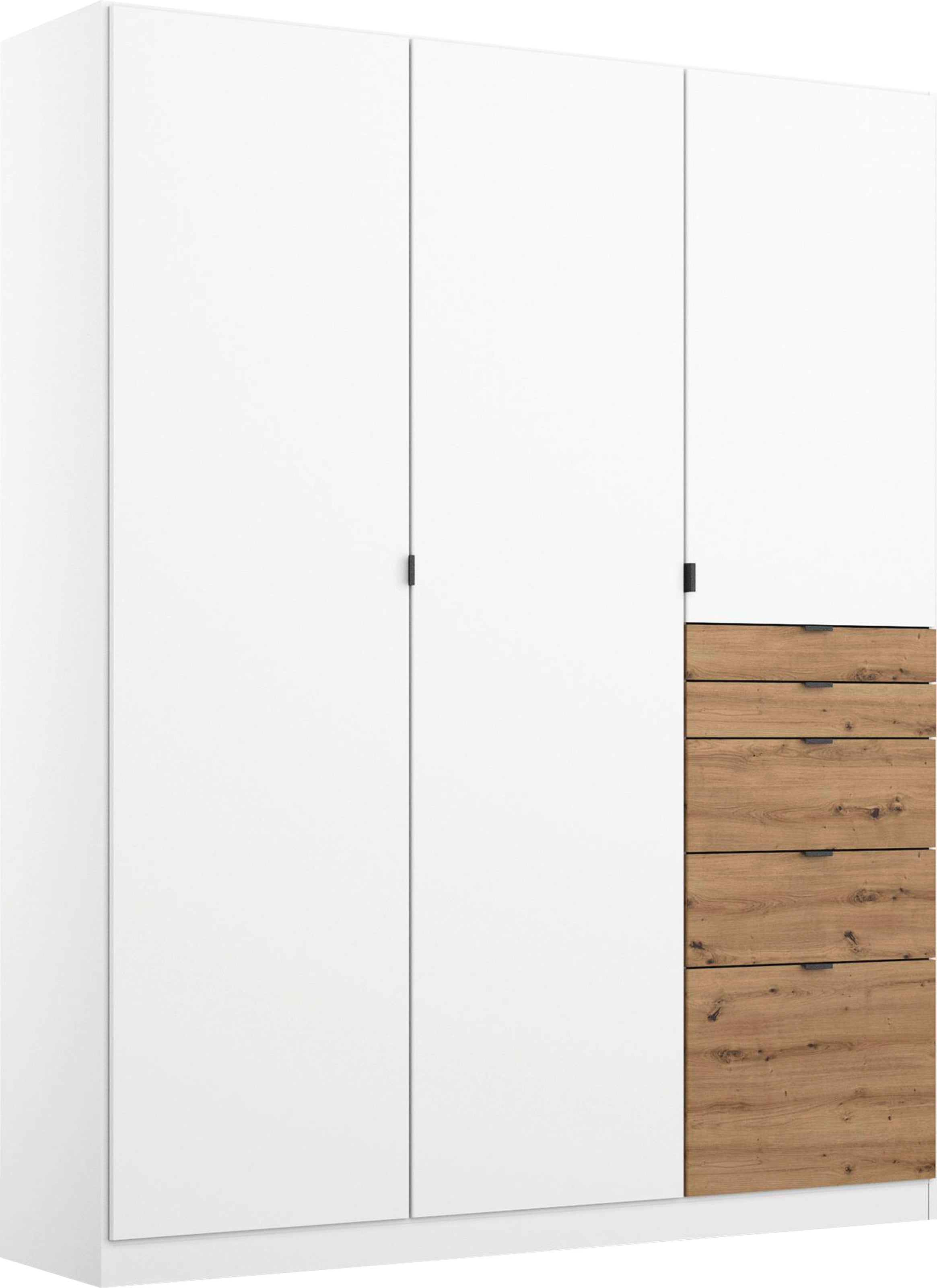 rauch Drehtürenschrank "Kleiderschrank Schrank Garderobe Wäscheschrank Ankleide ONTARIO" Breiten 136/181 cm, mit 5 Schubladen in unterschiedlichen Größen MADE IN GERMANY