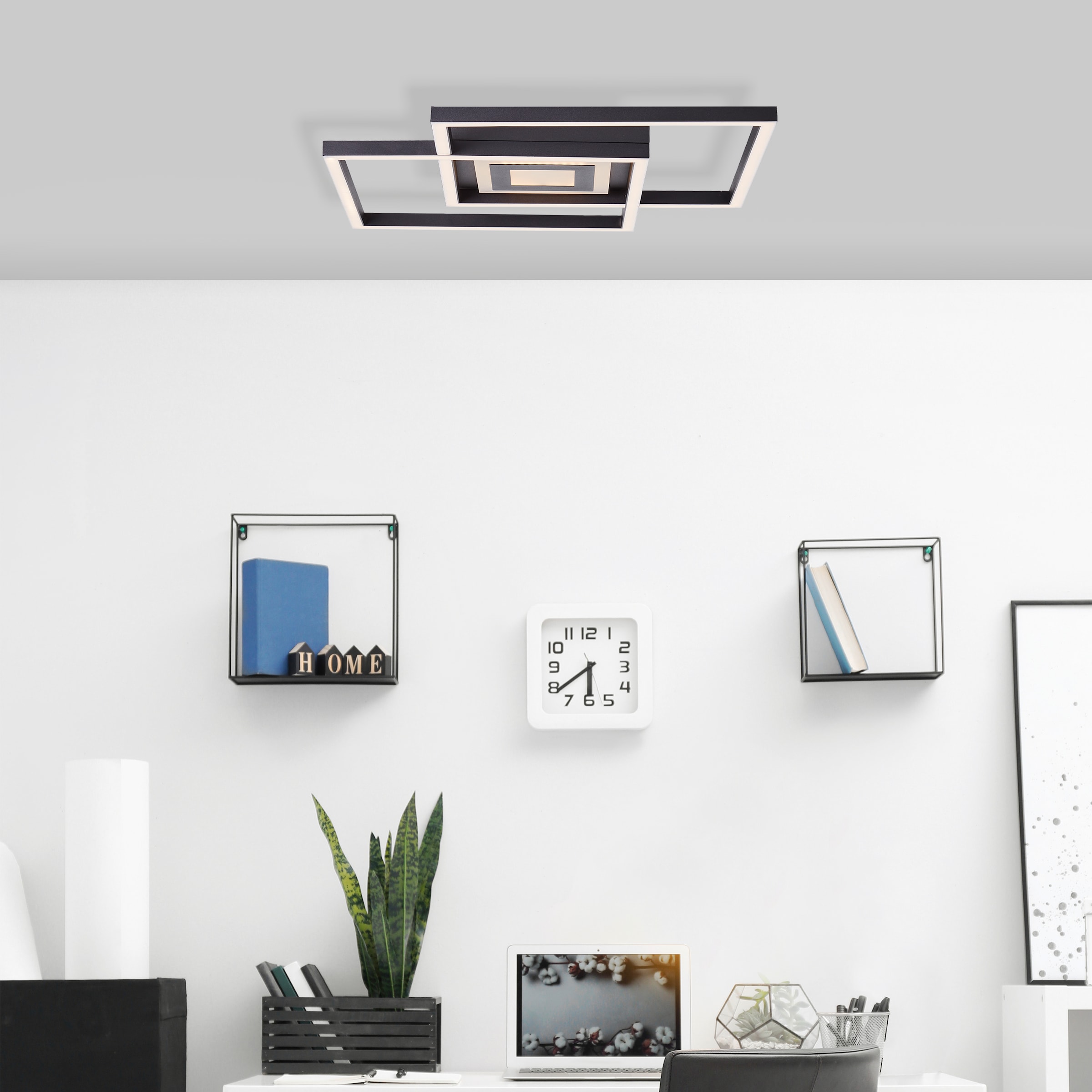 Brilliant LED Deckenleuchte »Metis« LED-Modul 1 Stk. Warmweiß 40 x 30 cm, 3-Stufen dimmbar, 3600 lm, warmweiß, Metall, schwarz