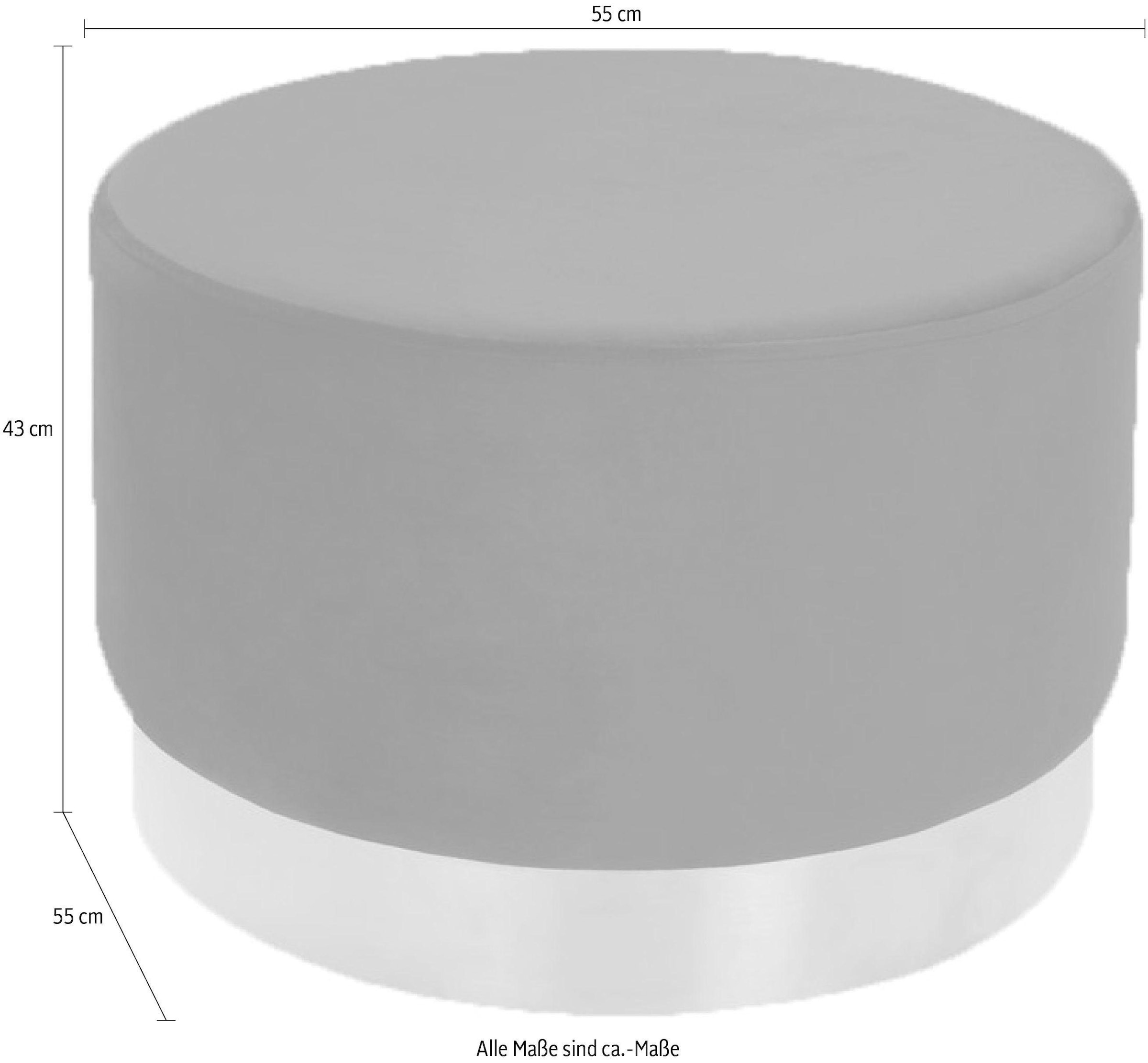 Kayoom Hocker »Nano 510, Hocker in stilvollem Design,weiche Schaumstoff-Sitzfläche« 1 Stk. tlg. Golz Akzente, mit pflegeleichtem Stoffbezug, große runde Form