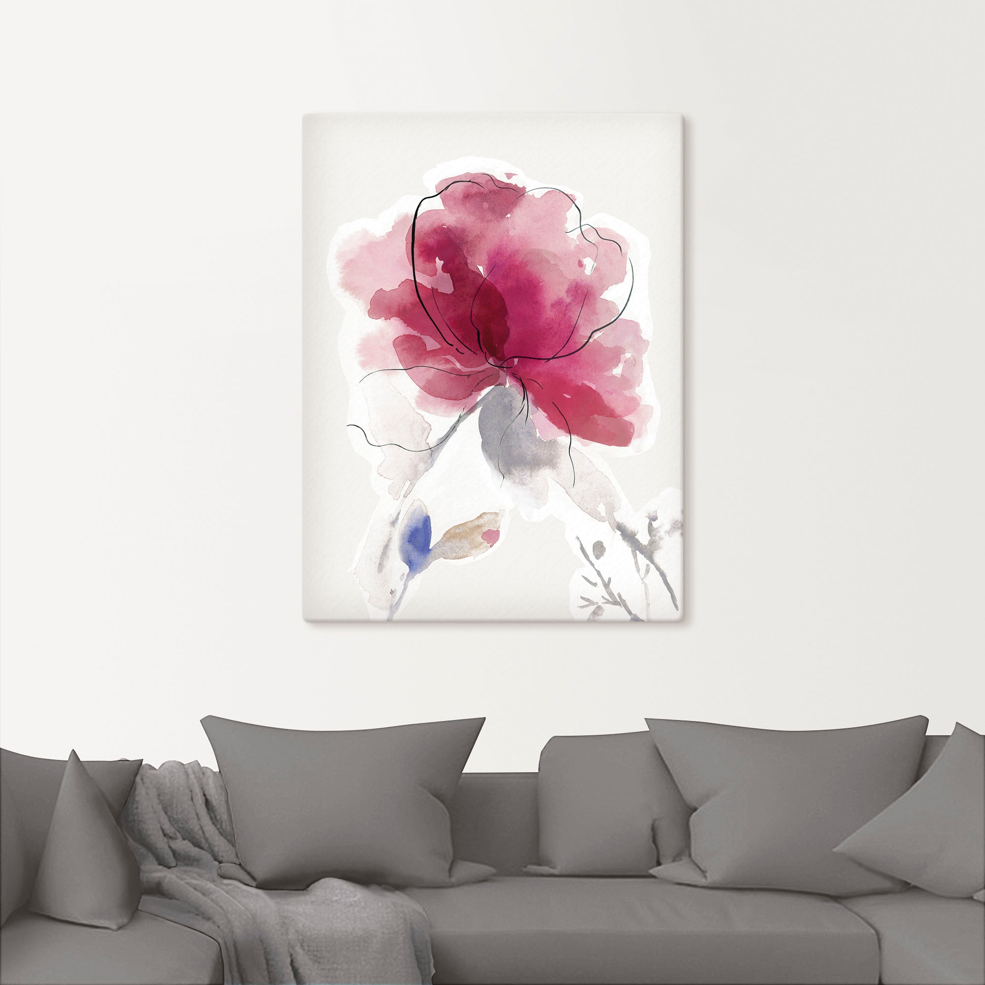 Artland Wandbild »Rosige Blüte II.« Blumenbilder 1 Stk. tlg. als Alubild, Outdoorbild, Leinwandbild, Poster in verschied. Größen