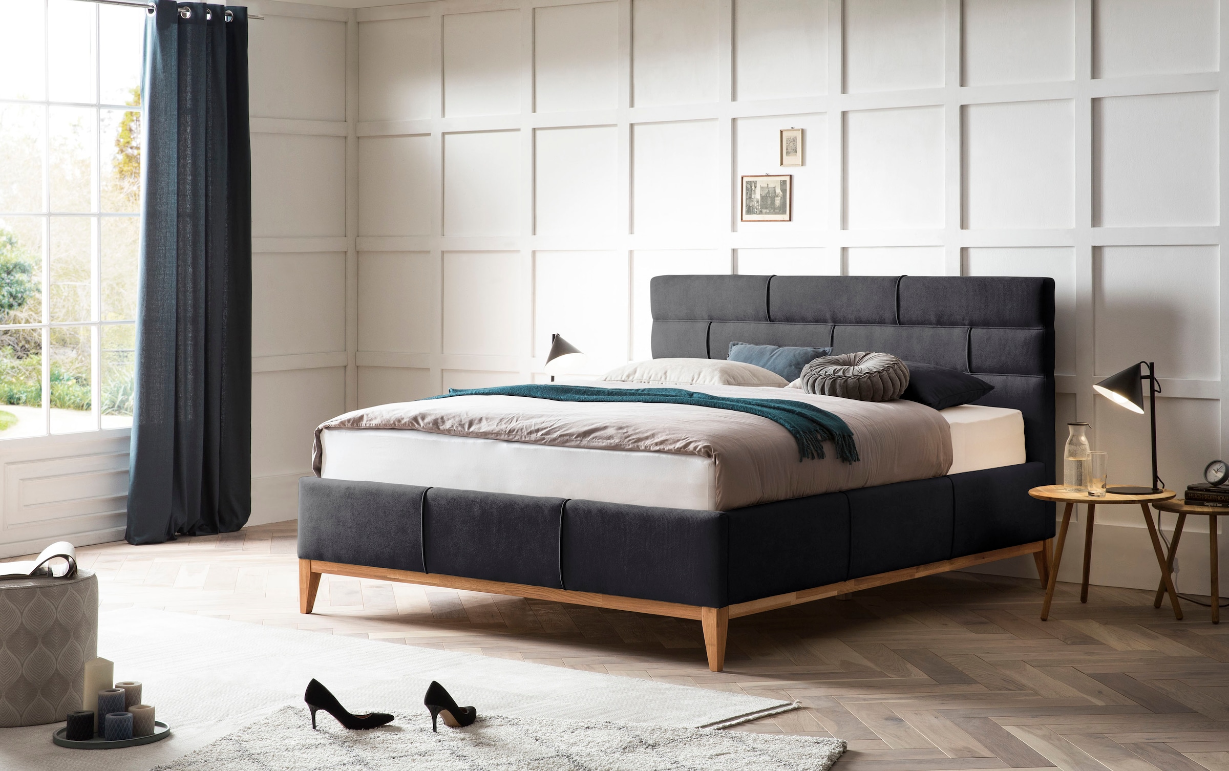 Home affaire Polsterbett »Balaine« mit Lattenrost, Bettkasten, auch mit 7-Zonen-Taschenfederkernmatratze