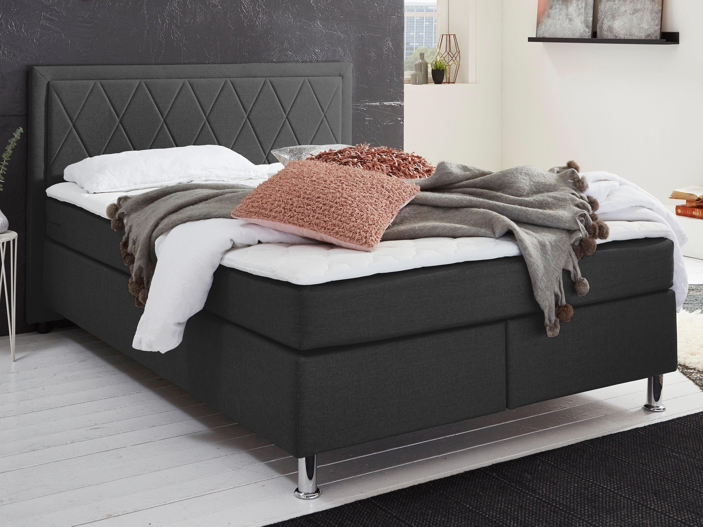 ATLANTIC home collection Boxbett »Helen«, Tonnentaschenfederkern-Matratze und Topper, wahlweise mit Bettkasten