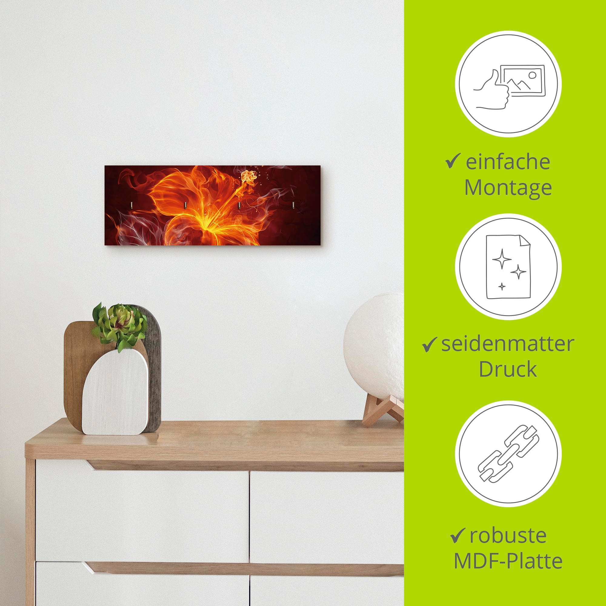Artland Hakenleiste »Feuerblume«, MDF