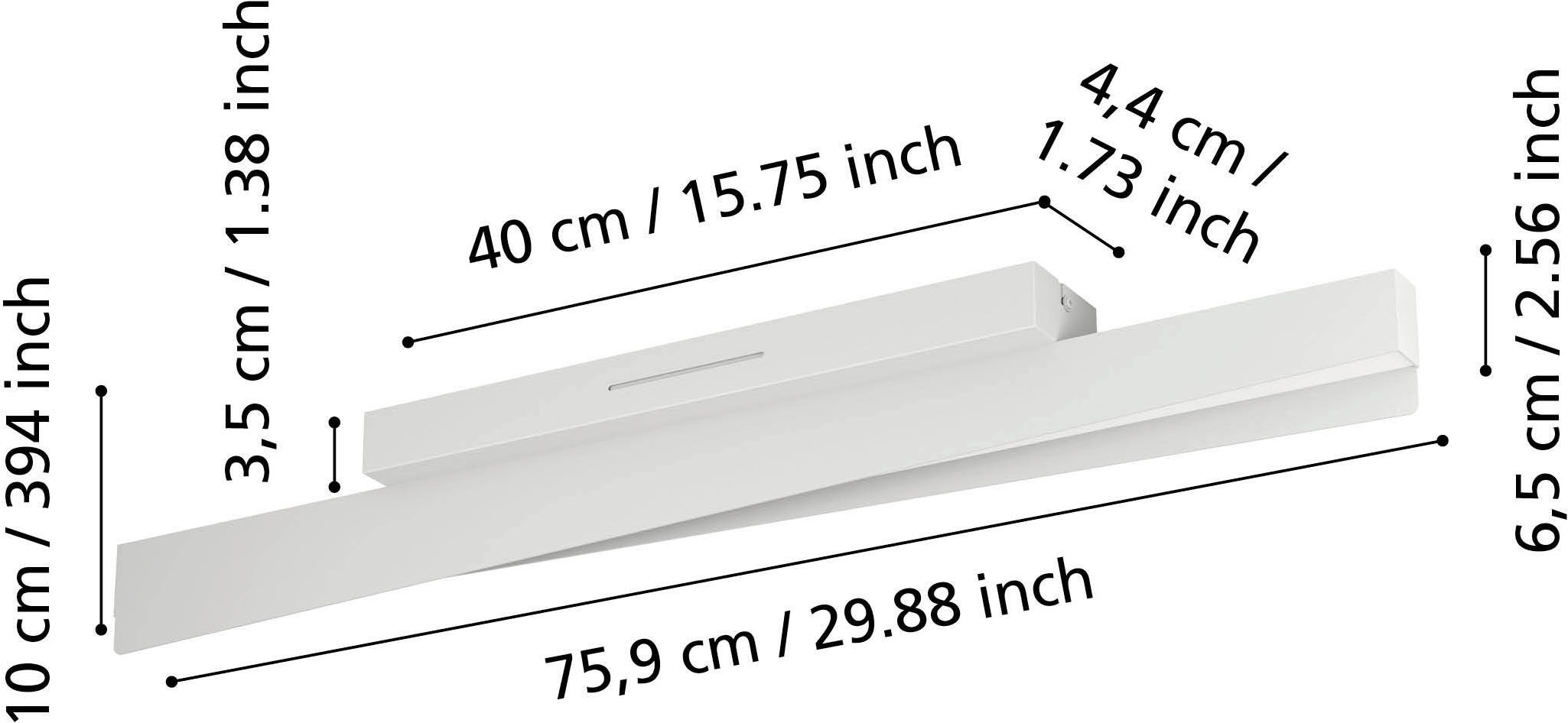 EGLO LED Deckenleuchte »BOLOGNANO-Z Deckenlampe - Alu, Stahl - LED - 13,5W - IP20« LED-Modul 1 Stk. Kaltweiß | Neutralweiß | RGB | Warmweiß Wohzimmerlampe, Esszimmerlampe, Flur, Schlafzimmer, L76 x B7 x H10 cm