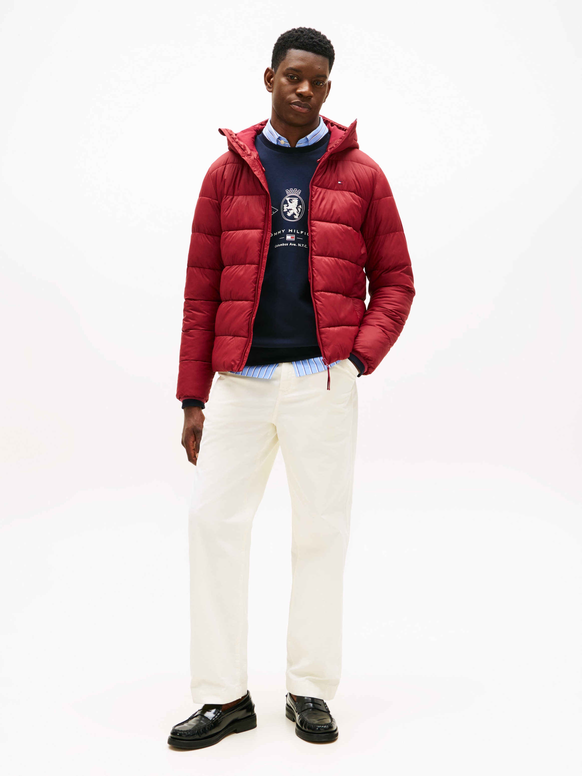 Tommy Hilfiger Steppjacke »MID WEIGHT HOODED JACKET« mit Kapuze Winterjacke, Übergangsjacke