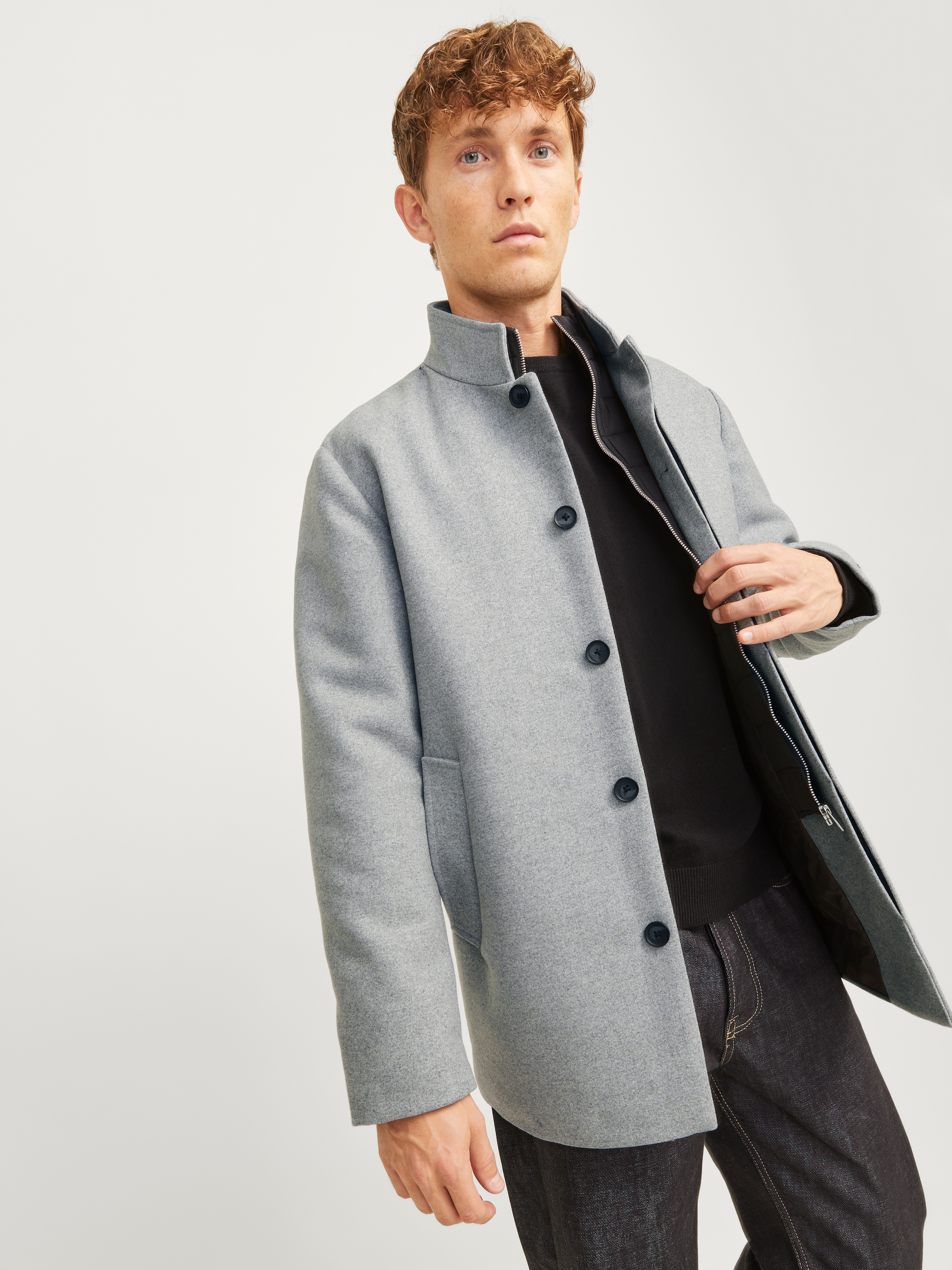 Jack & Jones Wolljacke »JJEHARRISON WOOL JACKET SN« Materialmix, regular fit
