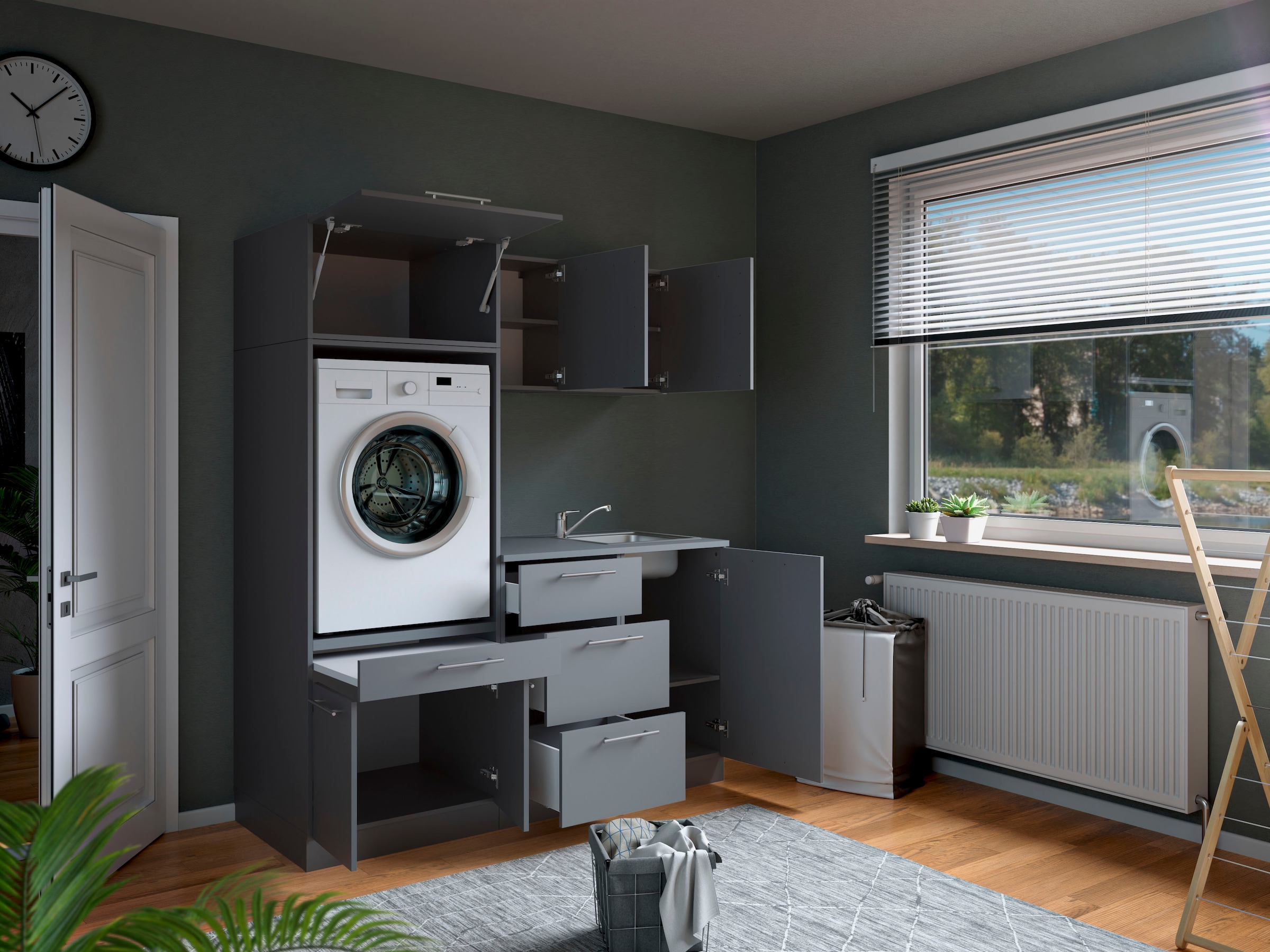 Laundreezy Mehrzweckschrank-Set »Laundreezy, 6-tlg. Mehrzweckschrank-Set B/H/T 168/238/68 cm« 6 Stk. tlg.