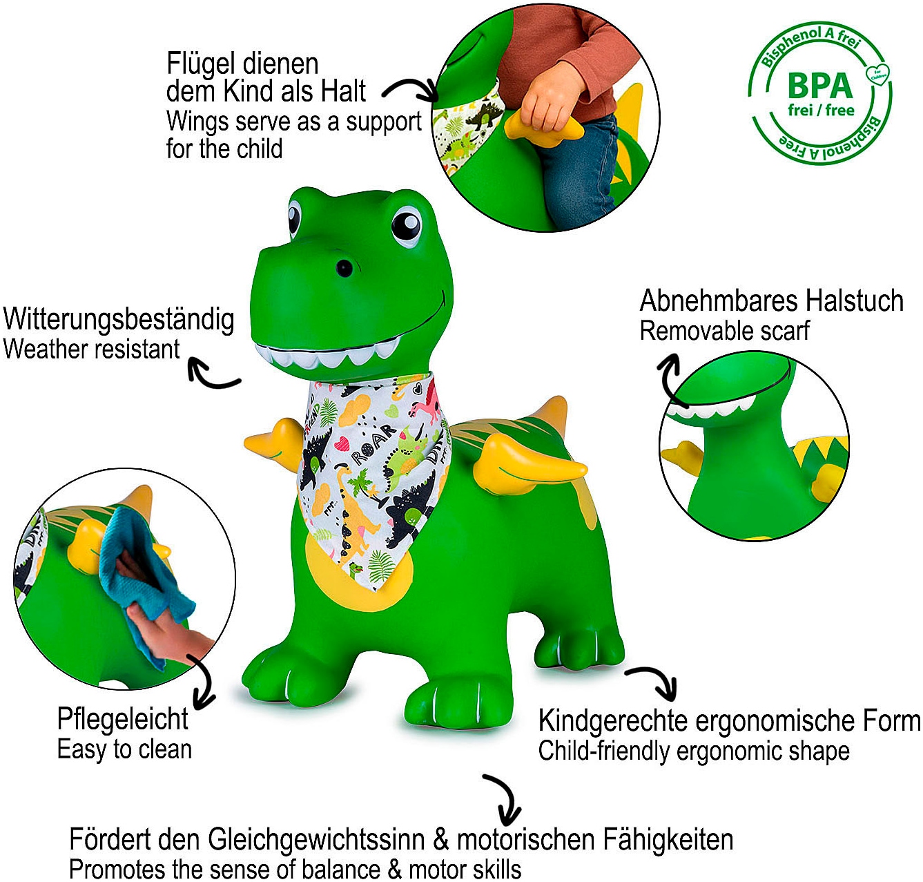 Jamara Hüpftier »Dino mit Flügel HoppyDoo, mit Pumpe«