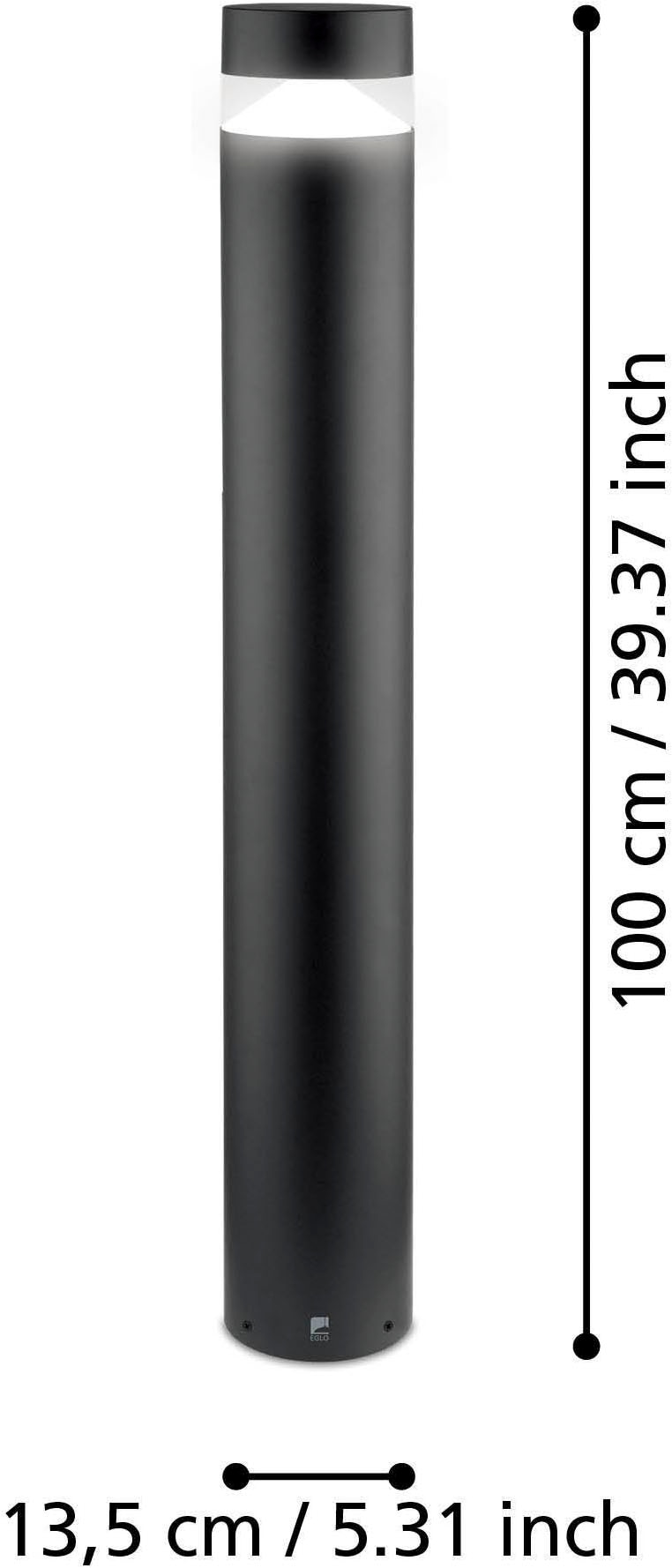 EGLO Stehlampe »Melzo Außen-Stehlampe, Außenleuchte, Aluguss und Kunststoff, IP44« LED-Modul 1 Stk. Warmweiß Stehleuchte - H99 x Ø13,5 cm - schwarz - 1X11W inkl.