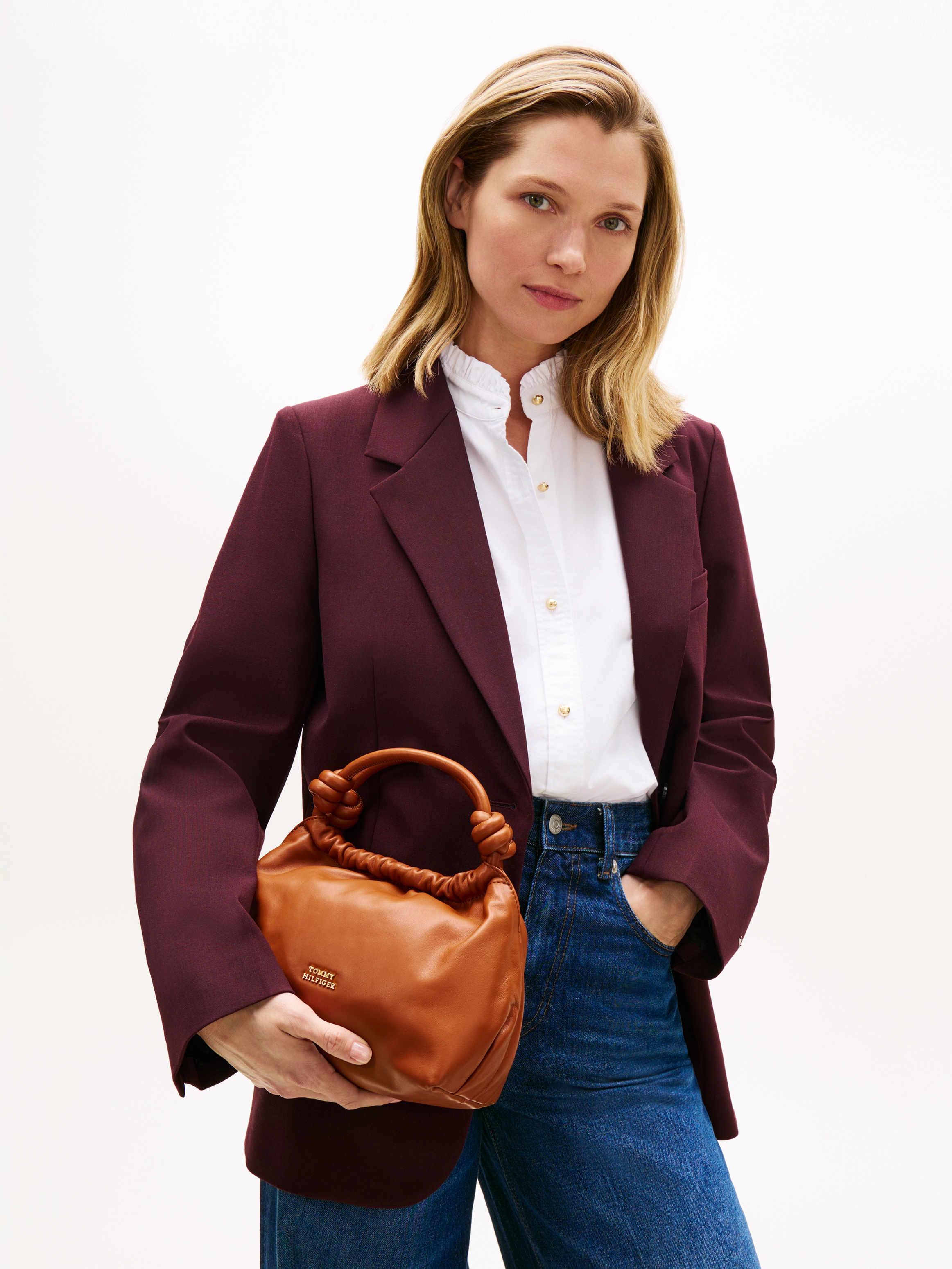 Tommy Hilfiger Umhängetasche »TH SOFT LEATHER MED CROSSOVER« Damen Schultertasch, Handtasche, Tragetasche mit Logoschriftzug
