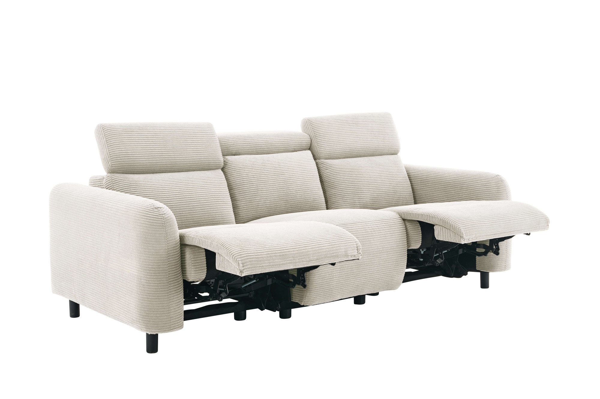 Home affaire 3-Sitzer »SKAANE Struktur-Sofa, 229 cm, manuelle-u. elektrische Relaxfunktion«, Relax-Funktion in 2 Sitzen, Kopfteilverstellung, Federkernpolsterung