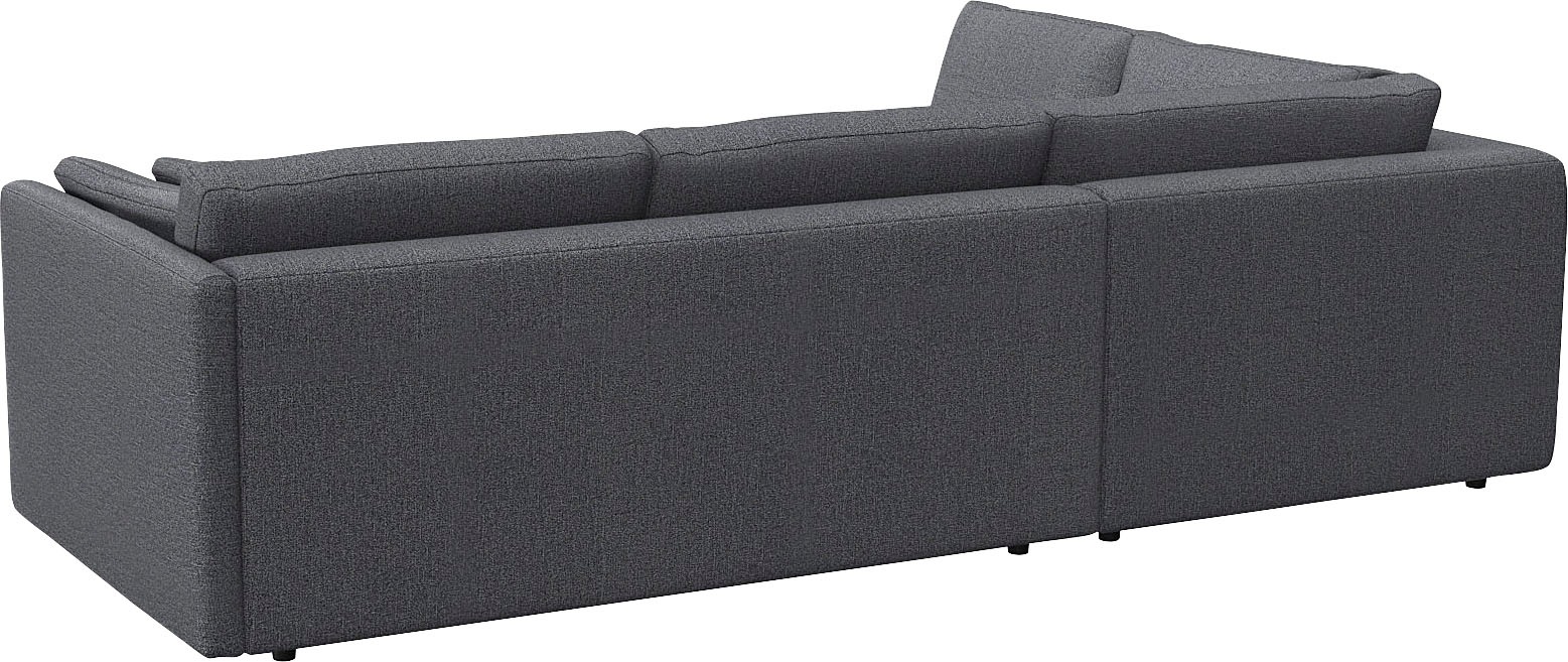 FLEXLUX Ecksofa »Lovane, elegant und zeitlos, bequem, L-Form«, Weich & anschmiegsam, große Sitztiefe auf Kaltschaum, Dekokissen inkl.
