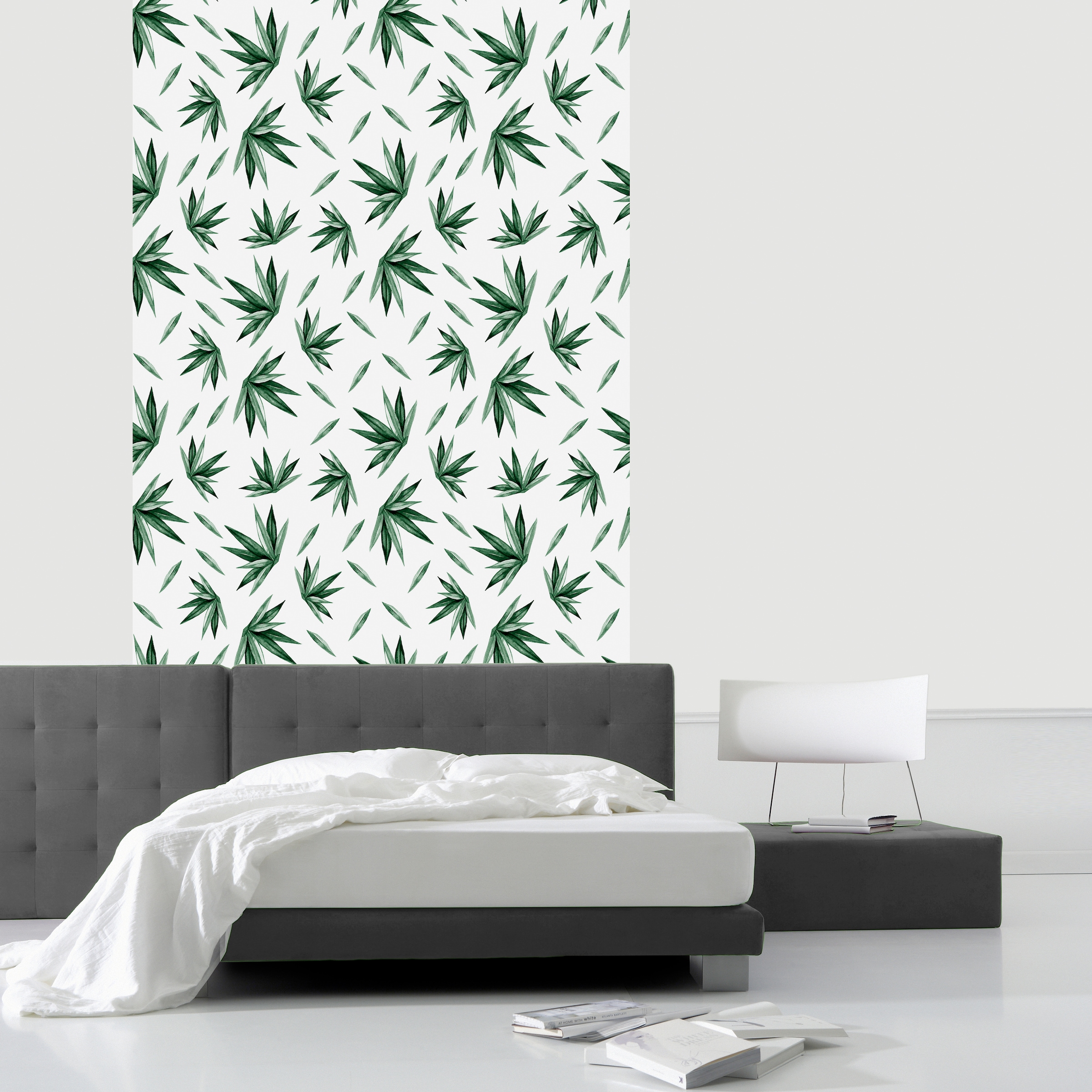 queence Vinyltapete »Tropische Blätter-Grün«, botanisch, 90x250cm, selbstklebend, kinderleichte Anbringung, Sticker