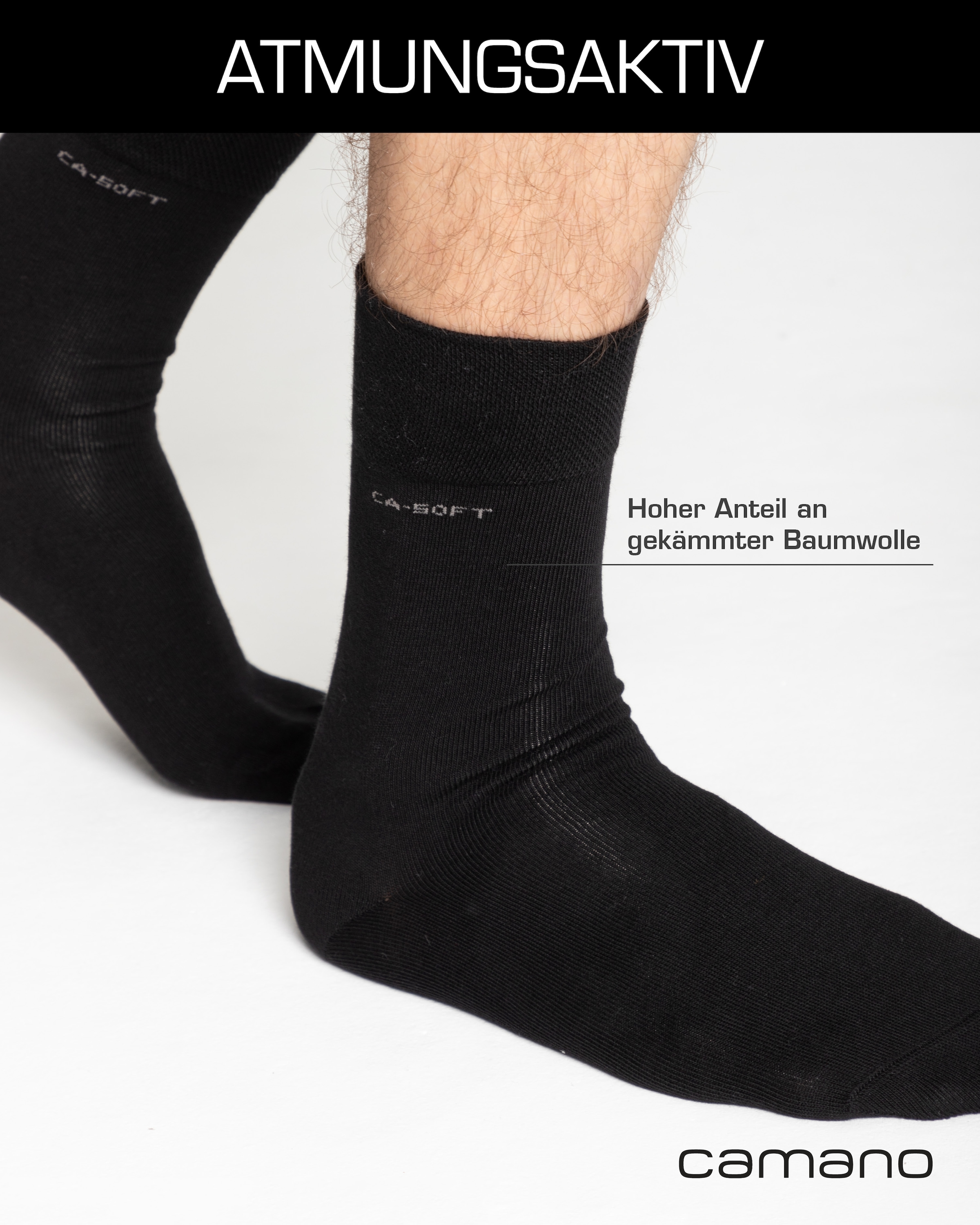 Camano Socken »ca-soft« 4 Paar,  mit verstärktem Fersen- und Zehenbereich