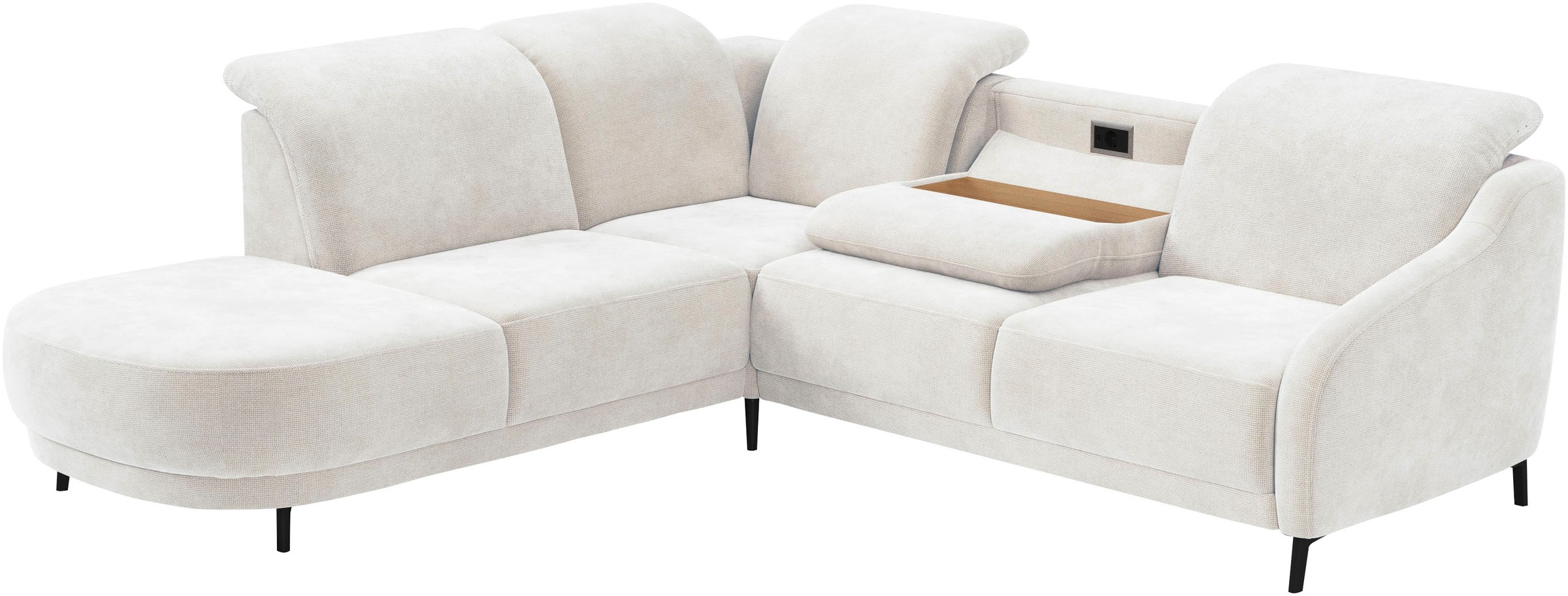 sit&more Ecksofa »Blues L-Form«, wahlweise mit Klapptisch und USB