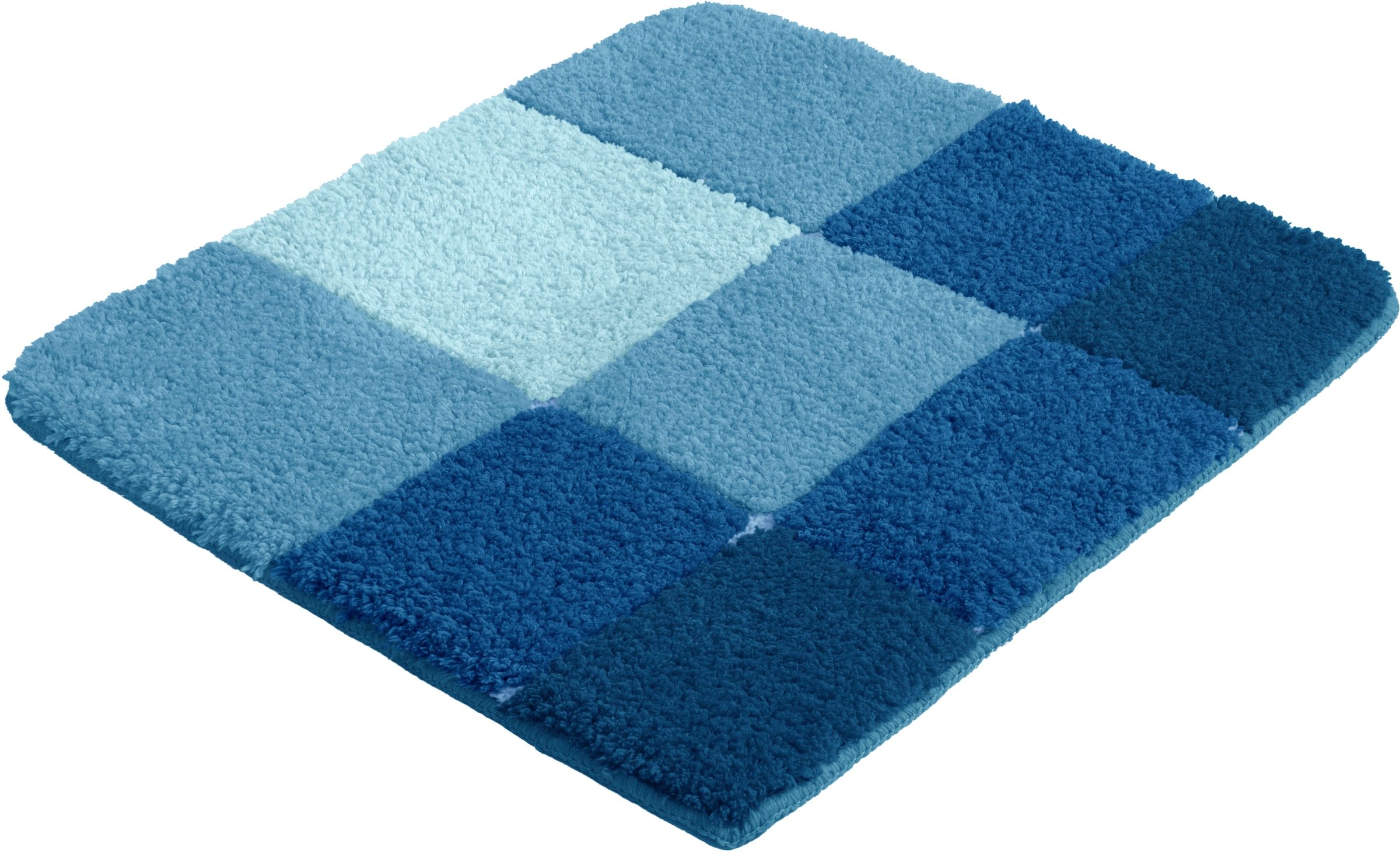 my home Badematte »Pia, Badvorleger, Badezimmer Teppich« Höhe 20 mm rutschhemmend beschichtet fußbodenheizungsgeeignet | schnell trocknend | strapazierfähig Badteppich, karierte Badematten, rechteckig, rund & als 3-tlg. Set