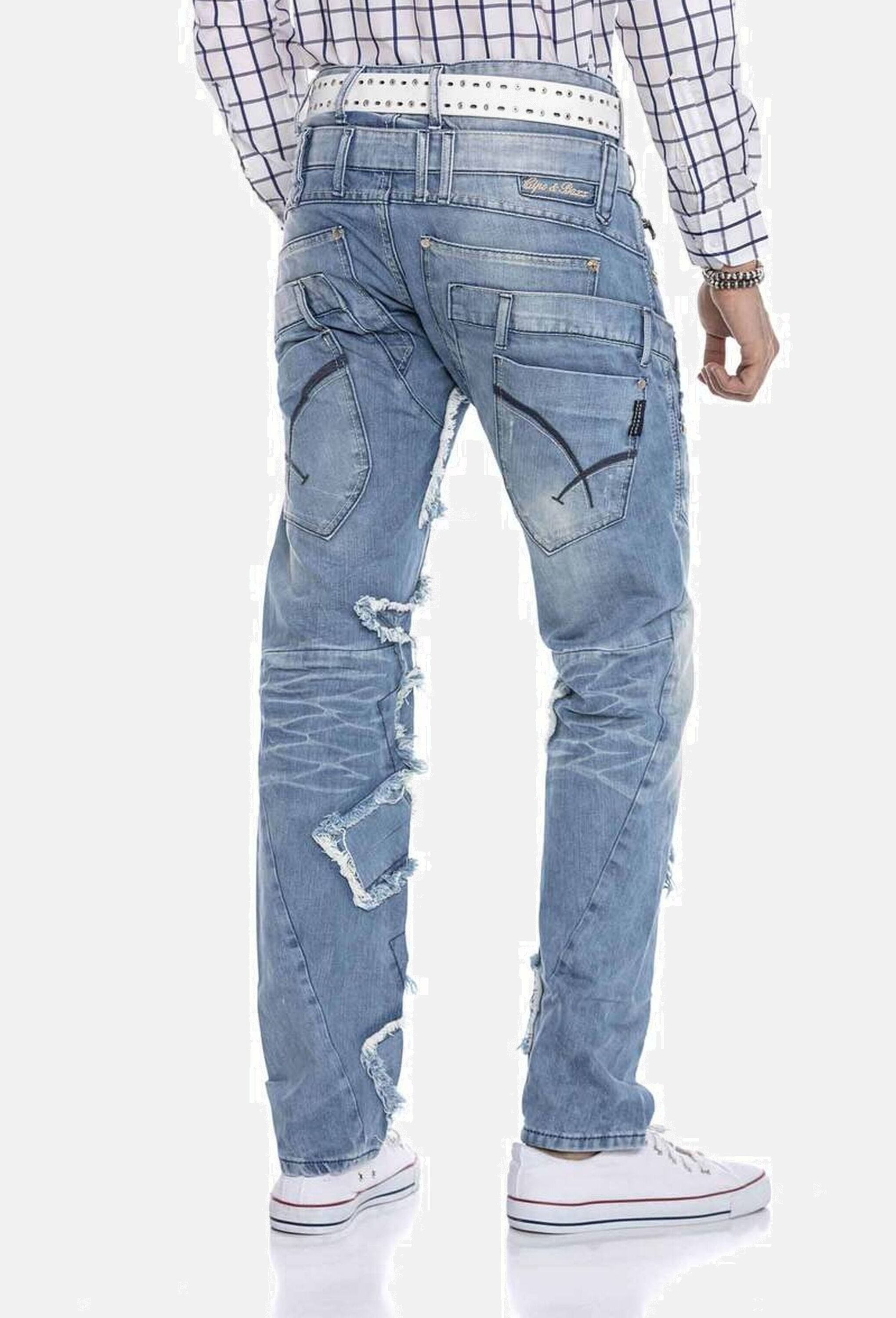 Cipo & Baxx Straight-Jeans »Cipo & Baxx Jeans DENIM« bequeme Jeans im trendigen Patchwork-Design, CD617