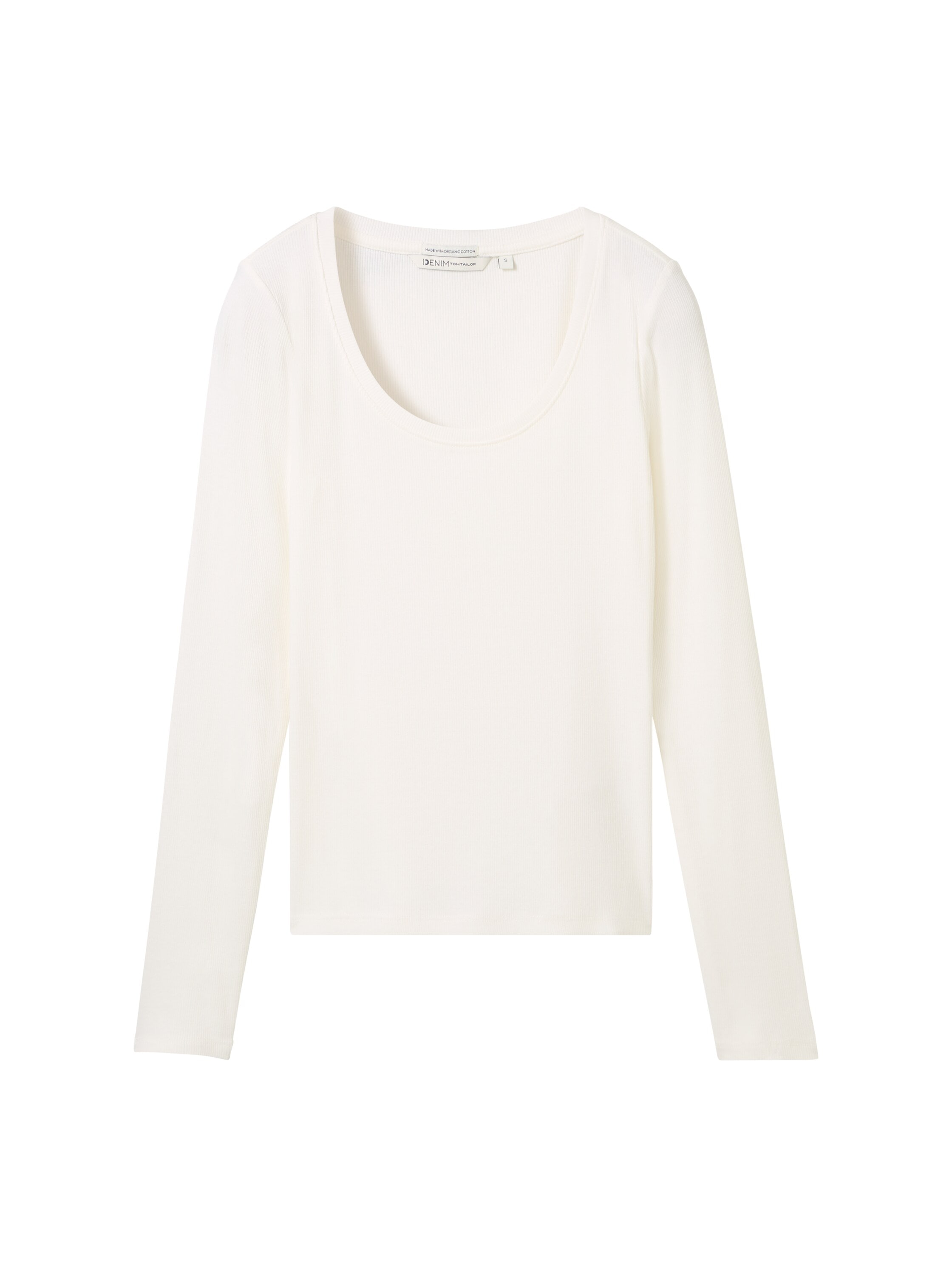 TOM TAILOR Denim Rundhalsshirt, gerippt und mit Stretch