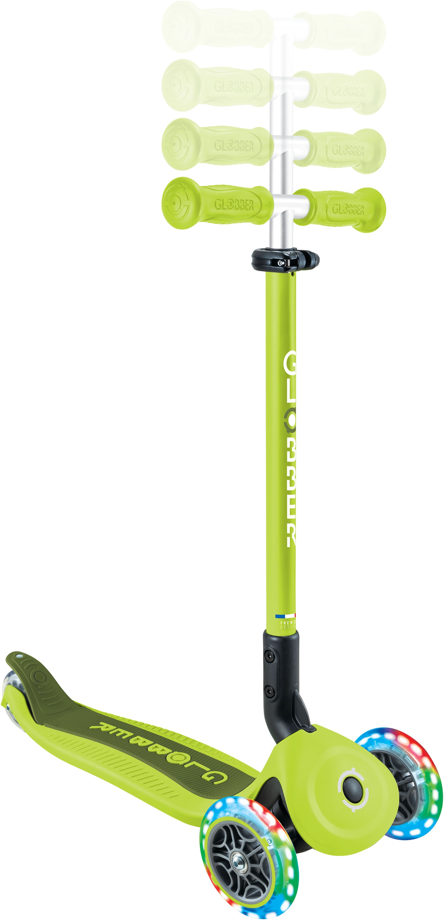 Globber Tretroller »GO-UP ACTIVE LIGHTS mit Leuchtrollen« Dreirad, Laufrad und Scooter