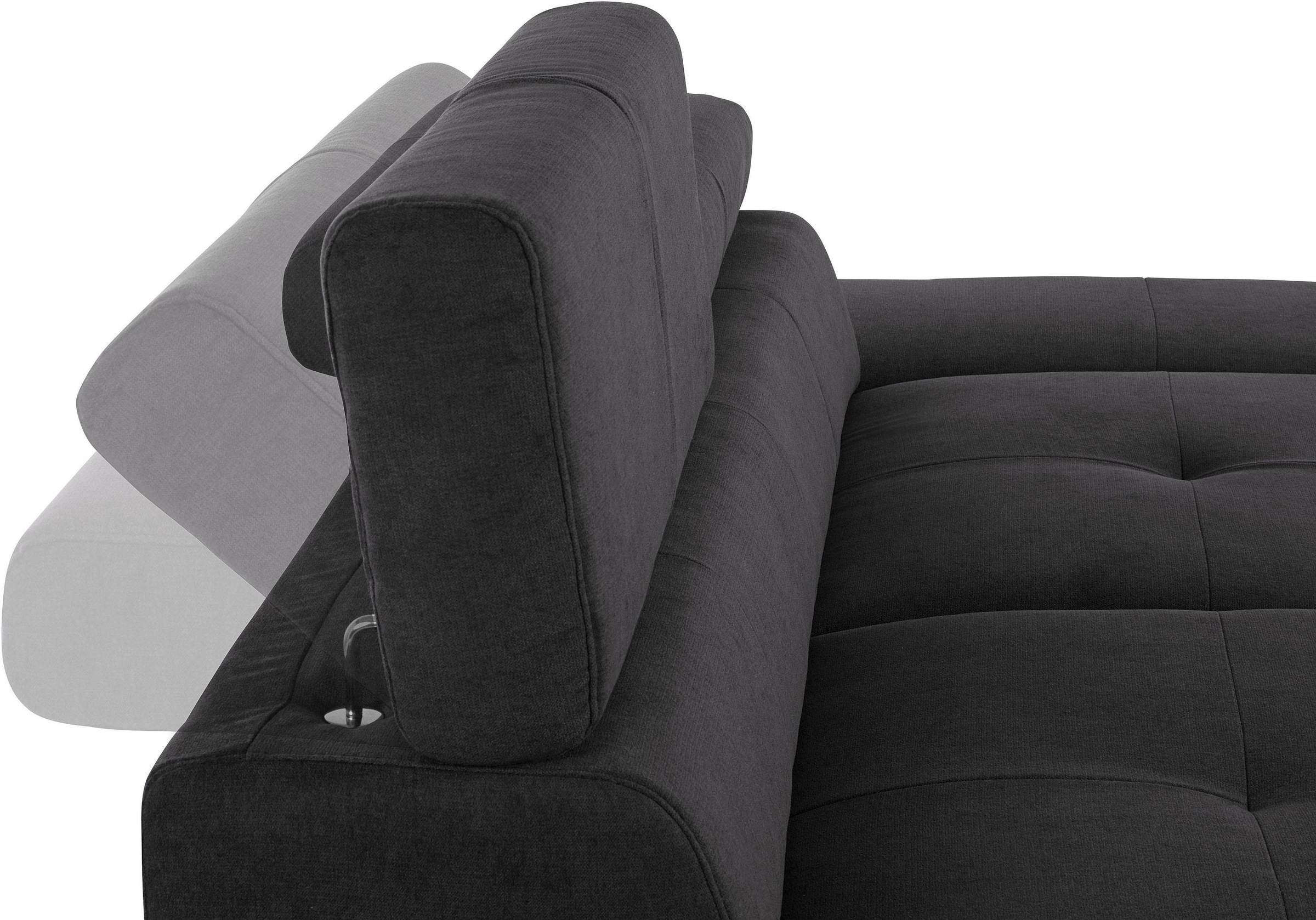 COTTA Polstergarnitur »Enterprise«, (Set), Set bestehend aus 2,5-Sitzer mit Arm- & Kopfteilverstellung & Hocker