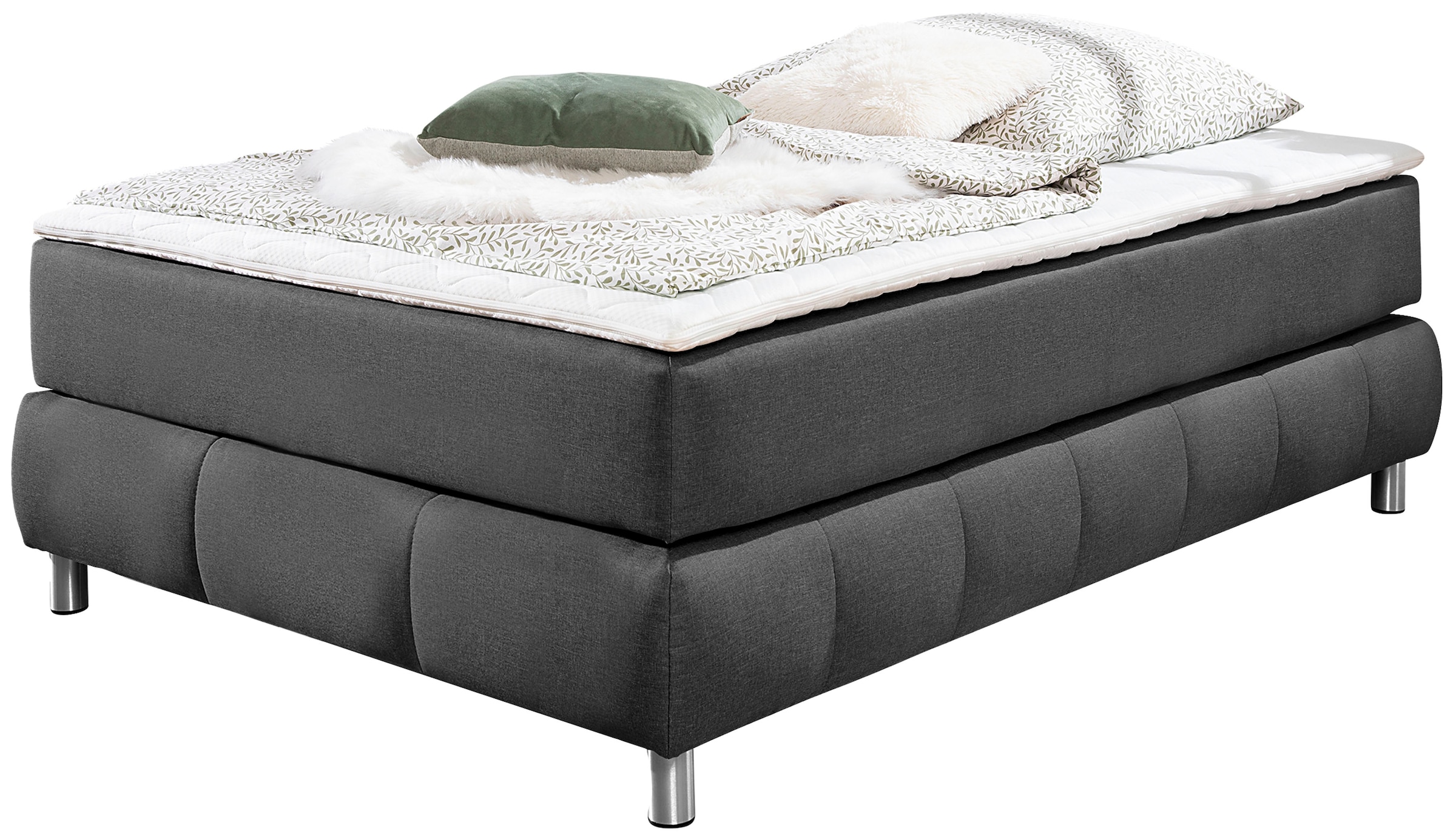 andas Boxspringbett »Salo«, Ohne Kopfteil, inkl. Topper, auch in Überlänge 220 cm