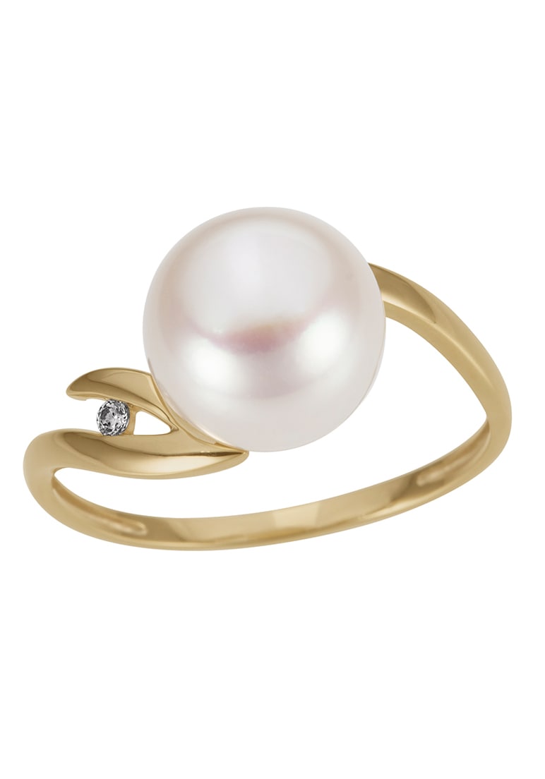 Firetti Perlenring »Schmuck Geschenk Gold 333 Fingerring Damenring Perle«, mit Süßwasserzuchtperle - mit Brillant