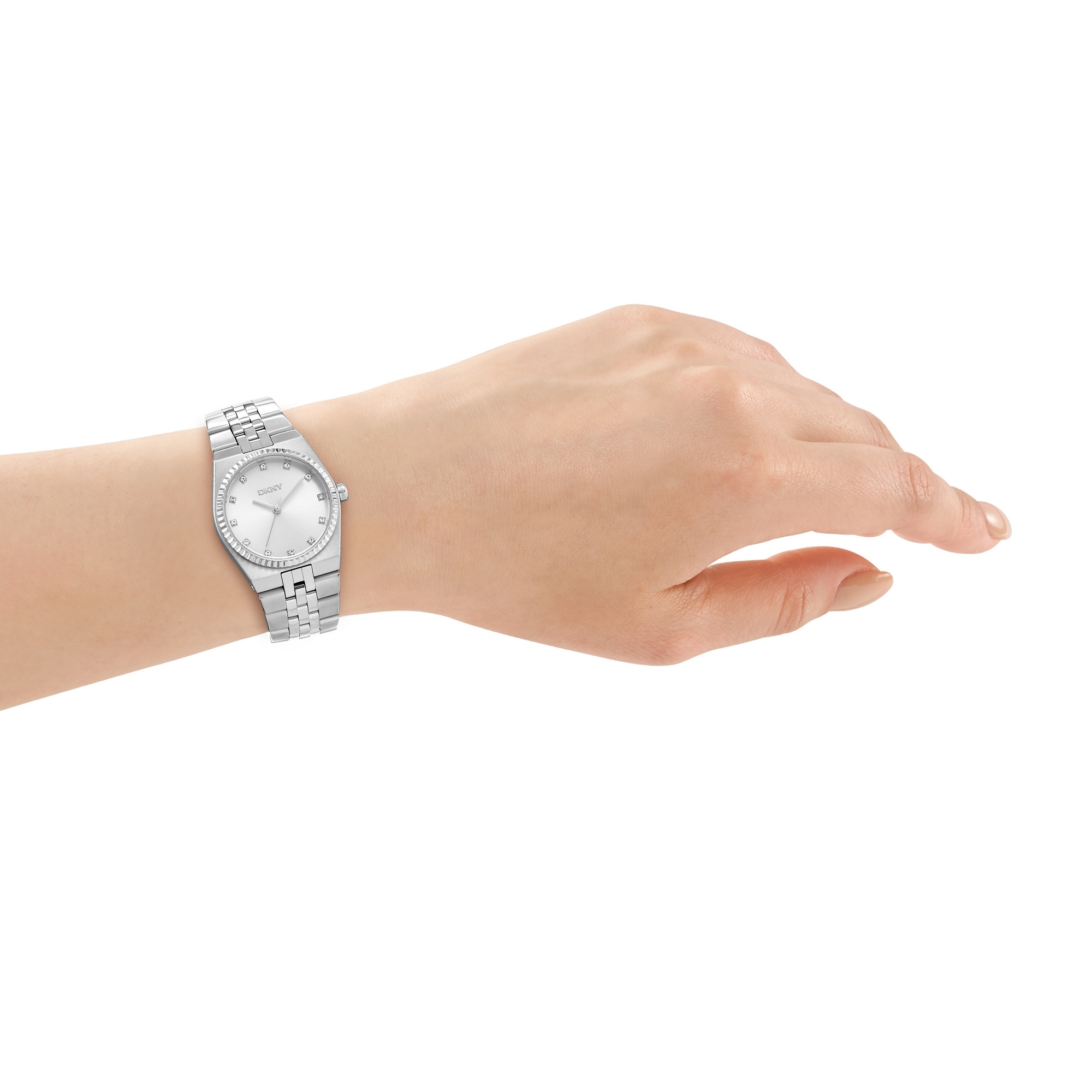 DKNY Quarzuhr »Essentials Watch« Armbanduhr, Damenuhr, Edelstahlarmband, analog