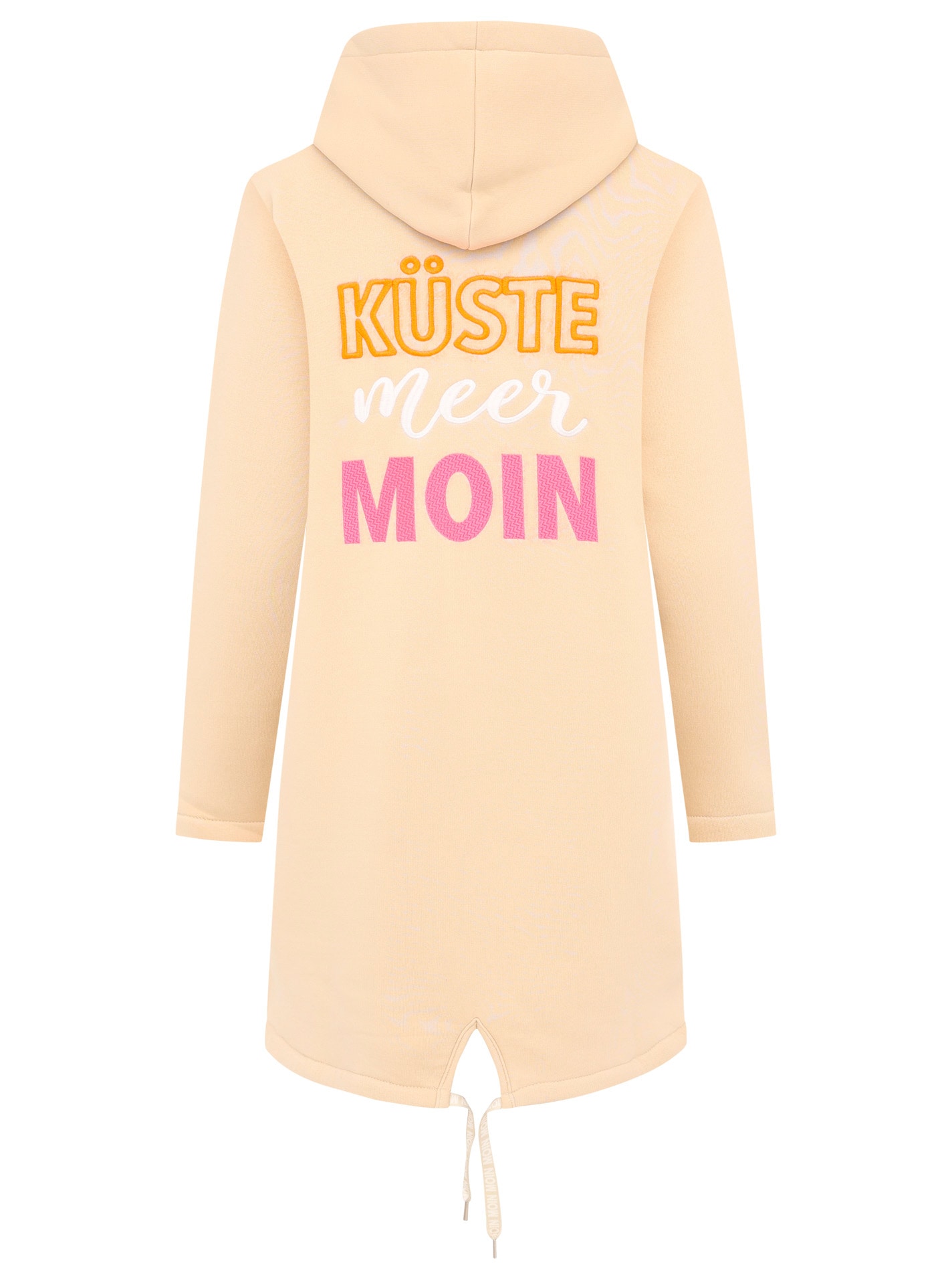 Zwillingsherz Jerseymantel »"Küste Meer Moin"«, mit Kapuze, Taschen, Front und Backmotiv Küste Meer Moin
