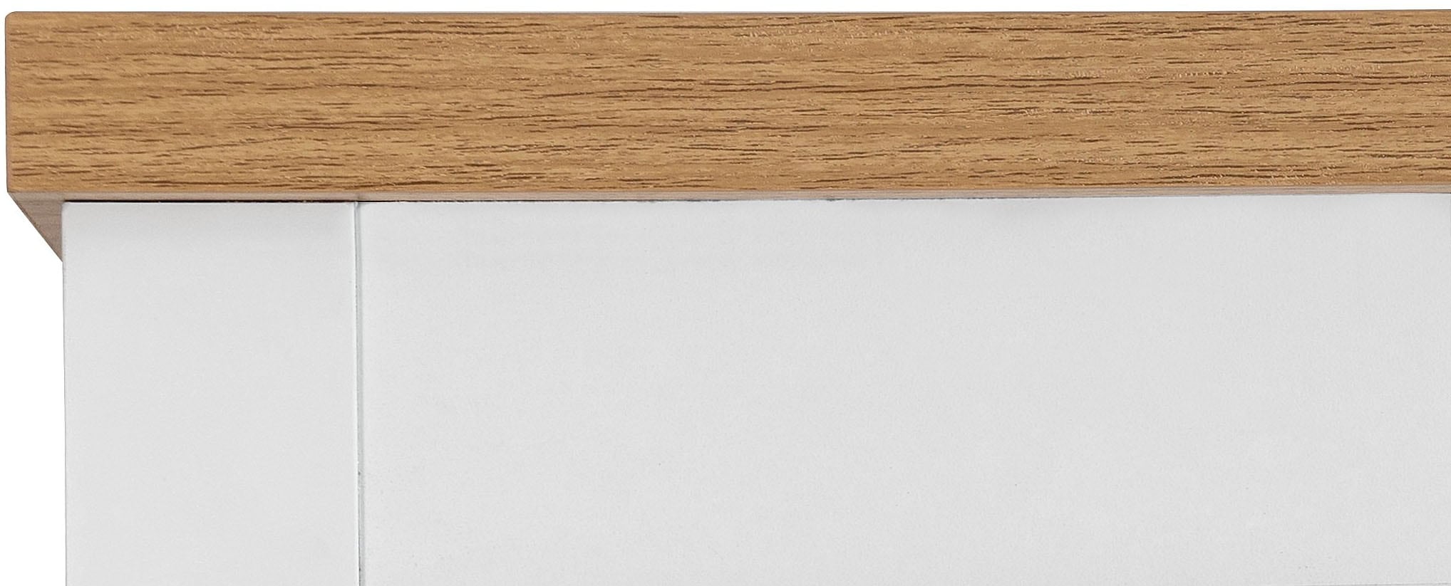 OTTO home Standregal »Rigny« aus MDF, mit Holz-Zierleiste, schwarzem Metallgriff, Höhe 180,5 cm