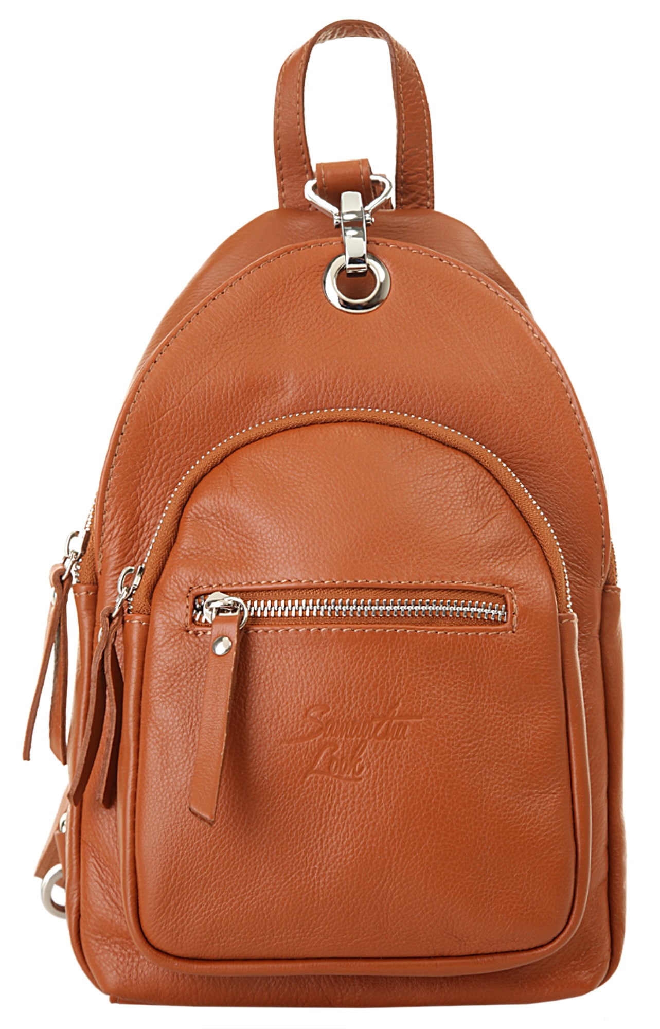 Cityrucksack, echt Leder, Made in Italy