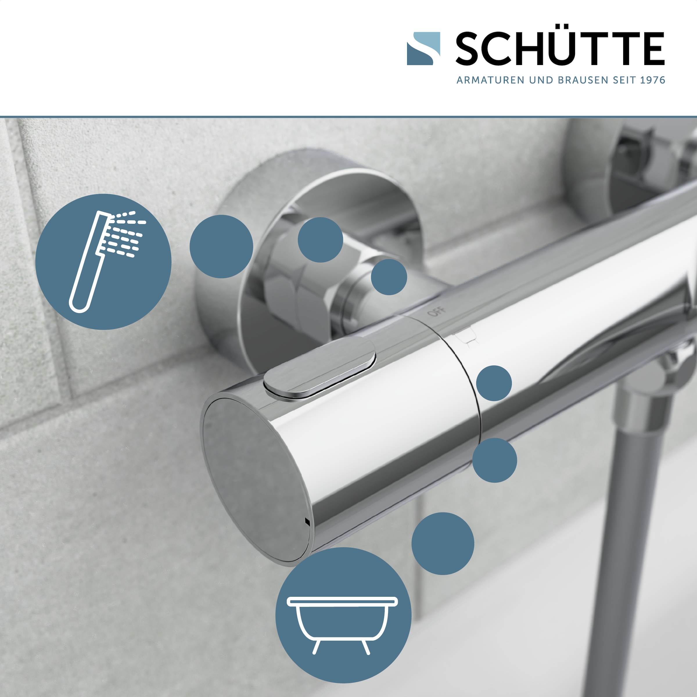 Schütte Wannenarmatur »»LOS ANGELES« Thermostat Wannenfüllarmatur« 1 Stk. tlg. Thermostat-Element „Made in Europe“