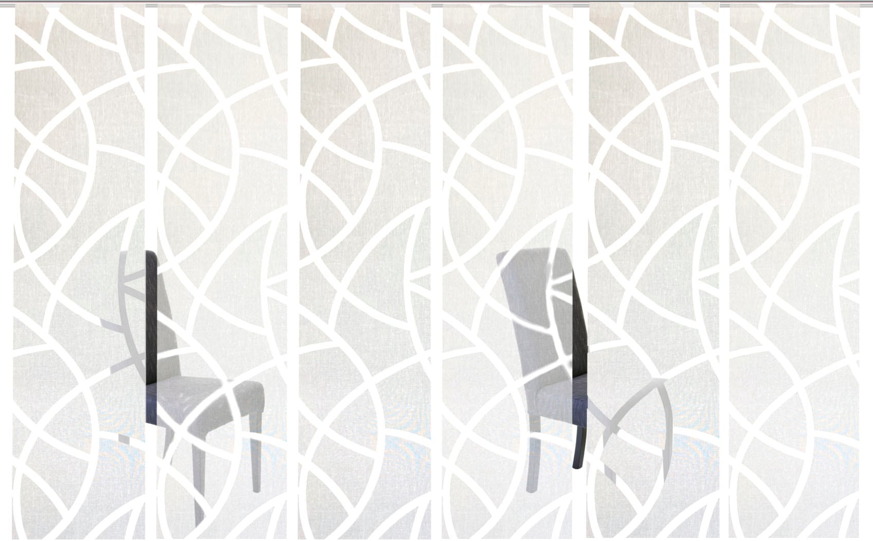 HOME WOHNIDEEN Schiebegardine »CASSÉ« Paneelwagen 6 Stk. tlg. Dekostoff, mit transparentem Scherli