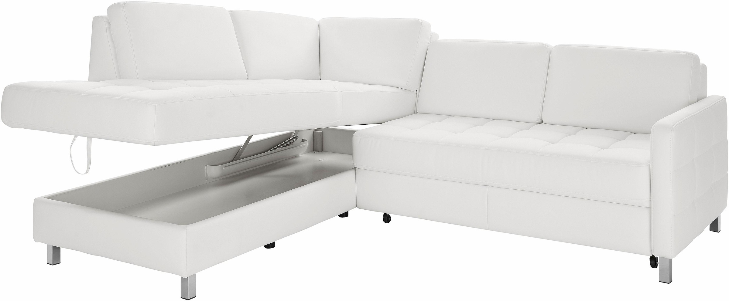 sit&more Ecksofa »Pablo L-Form«, wahlweise mit Bettfunktion und Bettkasten
