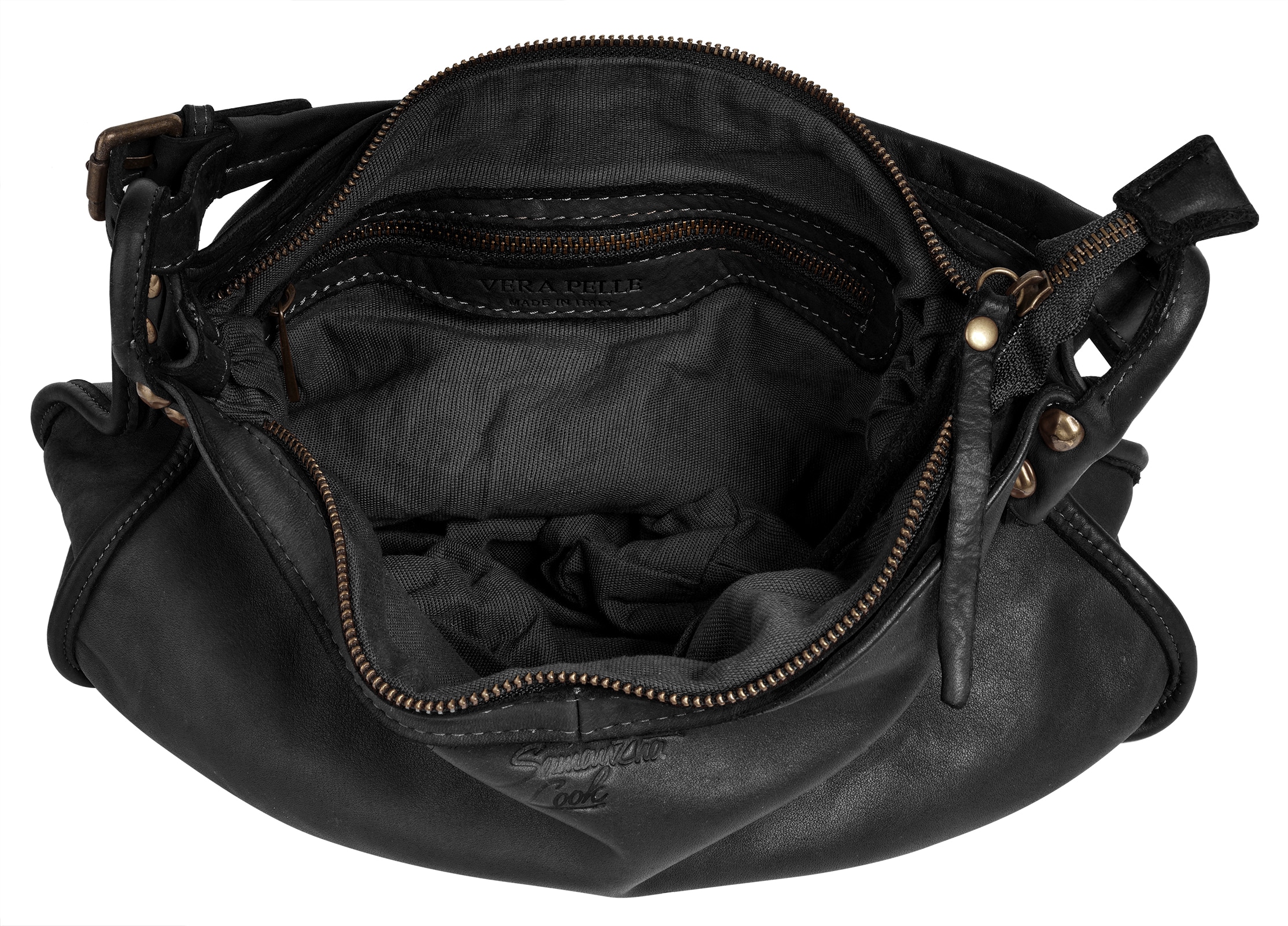 Samantha Look Henkeltasche echt Leder, Made in Italy