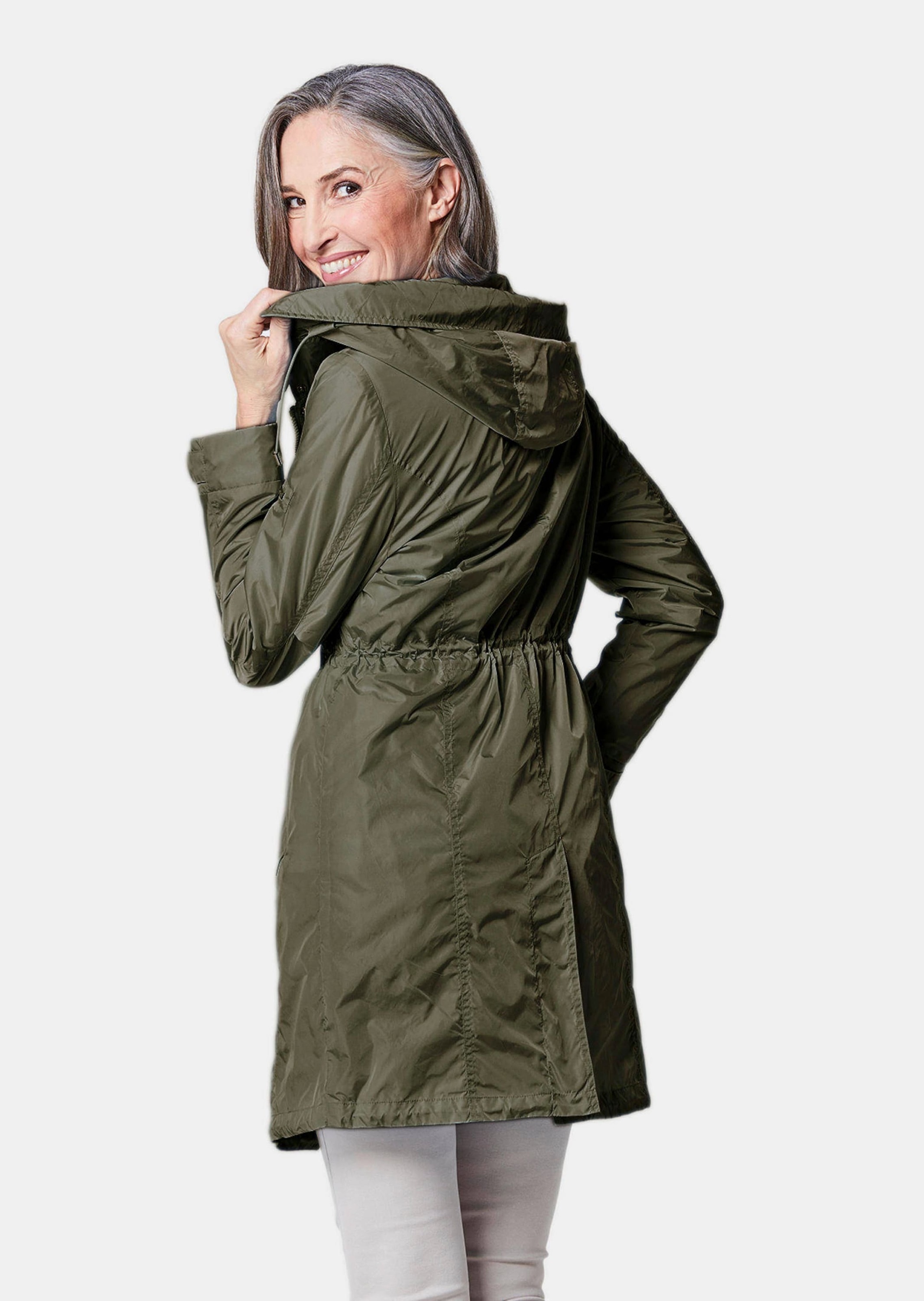 GOLDNER Kurzjacke »Kurzgröße Trendiger leichter Regen Parka aus funktionalem Material«