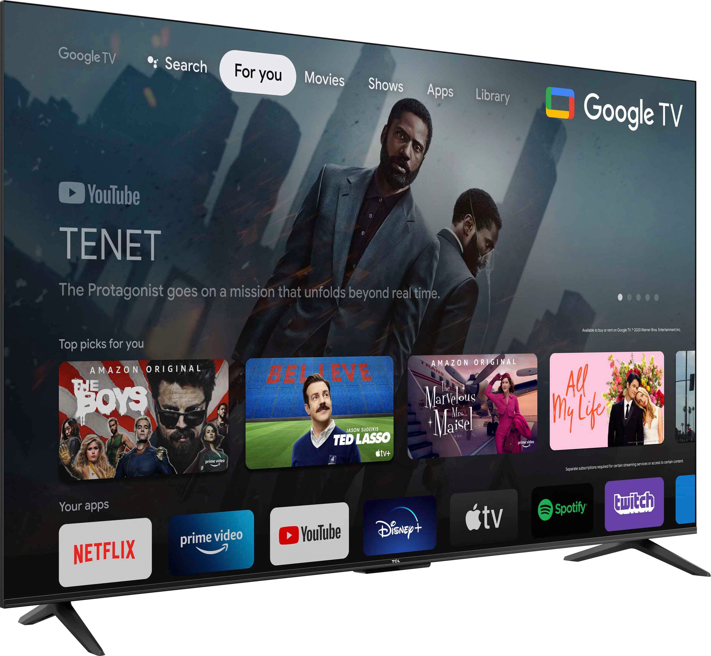 TCL LED-Fernseher »55P631X1«, 4K Ultra HD, Android TV-Google TV-Smart-TV, HDR10, 60Hz Motion Clarity, Metallgehäuse