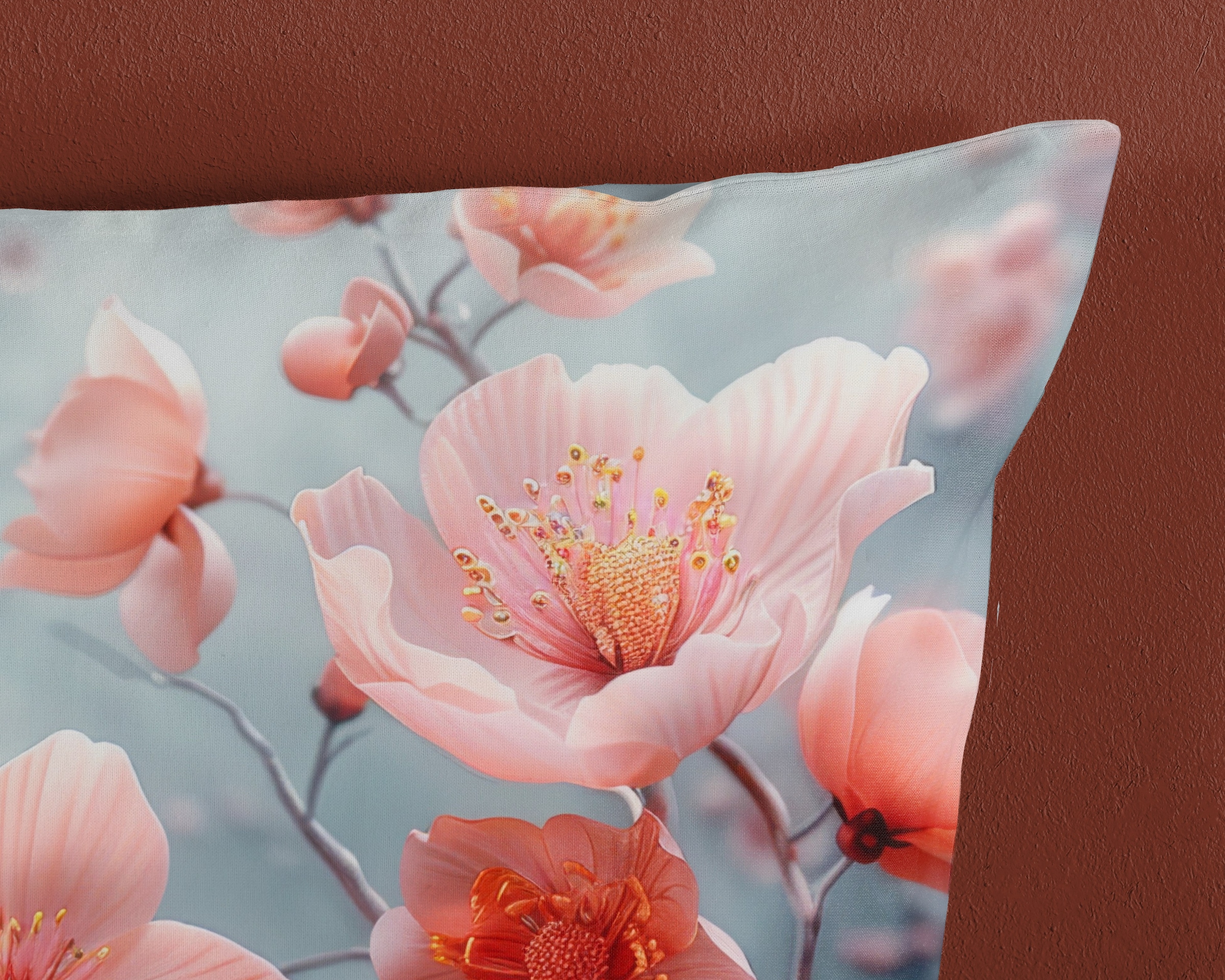 good morning Wendebettwäsche »Sartre«, Baumwolle, Renforcé, 135x200, Reißverschluss, Wendeoptik, Blumen, Grau