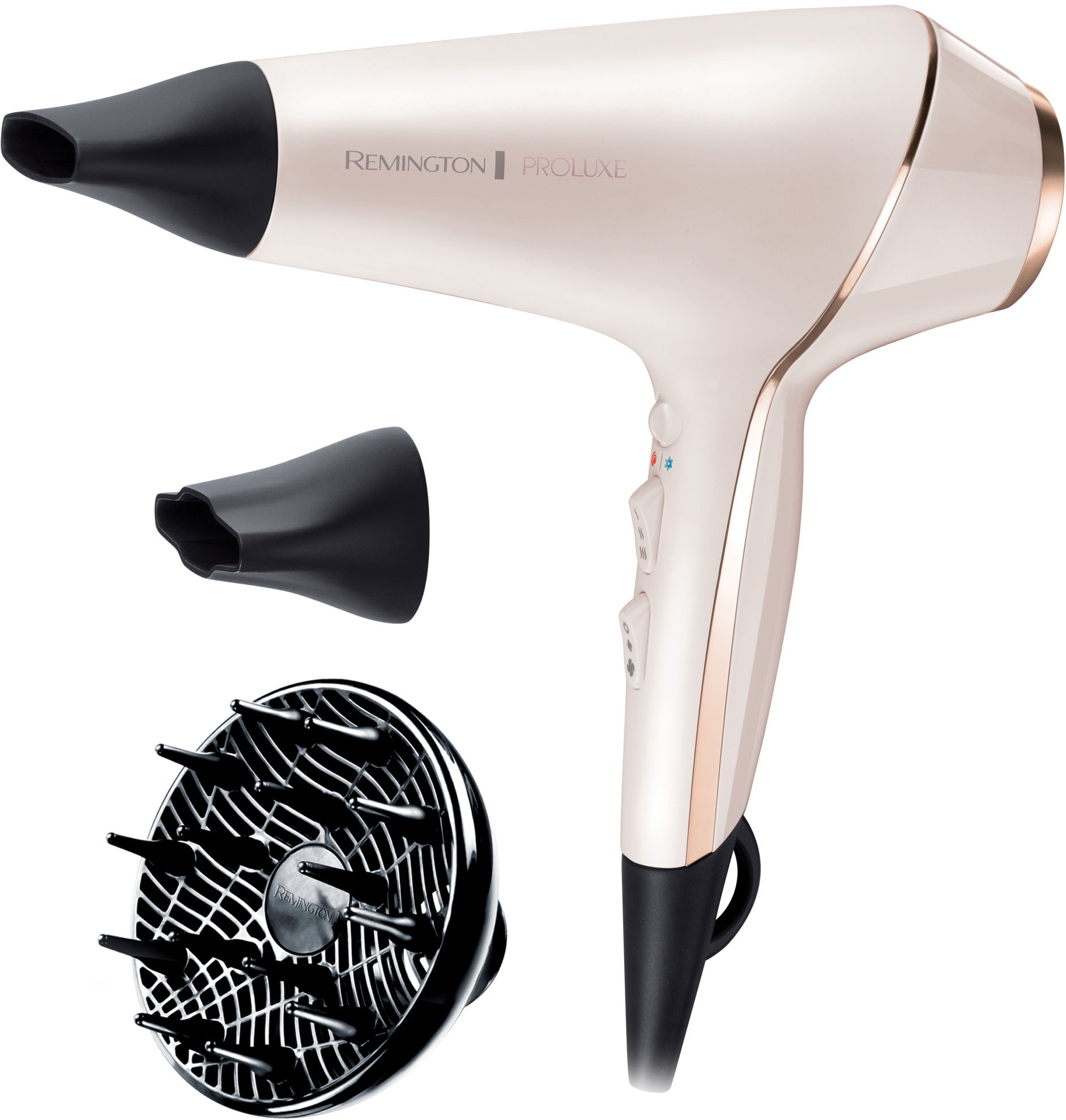 Remington Haartrockner »PROluxe (AC9140)«, 2400 W, 3 Aufsätze, Profi, mit Ionenpflege, OPTIheat-Technologie und langlebigem AC-Motor