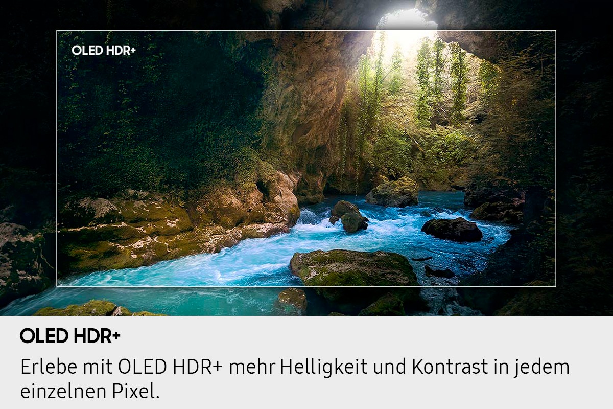 Samsung OLED-Fernseher »GQ65S90FAT«, 4K Ultra HD, Smart-TV, HDR+ & Glare Free, Dolby Atmos & AI Sound, Gaming Hub, bis zu 144Hz