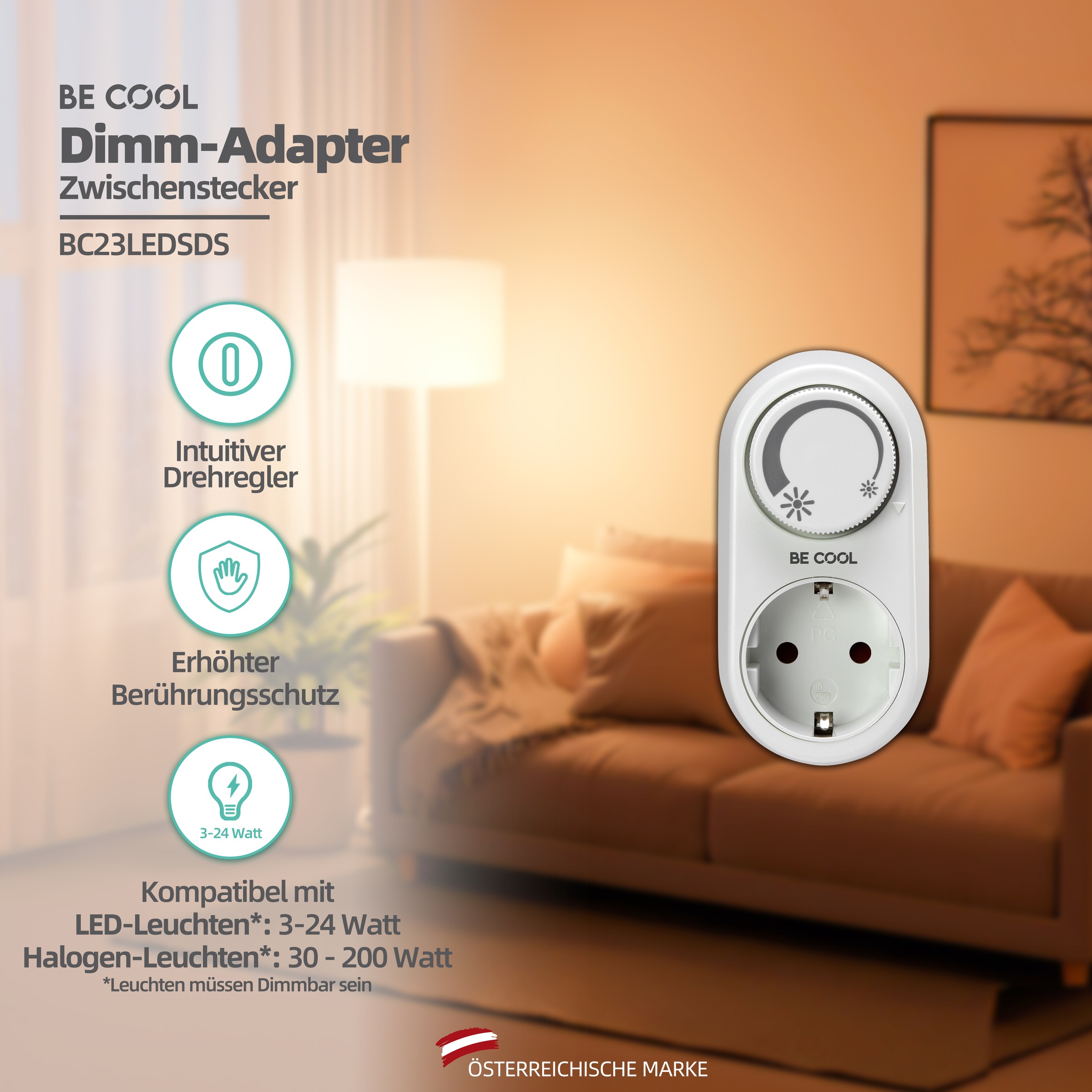 be cool Stromadapter »Dimm-Adapter (Zwischenstecker)«