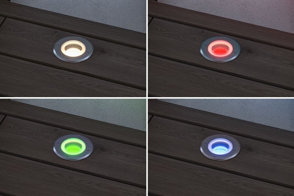 Paulmann LED Einbauleuchte »Floor IP67 rund 110mm RGBW+ 4,9W 300lm 230V Eisen gebürstet Aluminium«, 1 flammig, Smart Home Zigbee 3.0 Bodeneinbauleuchte