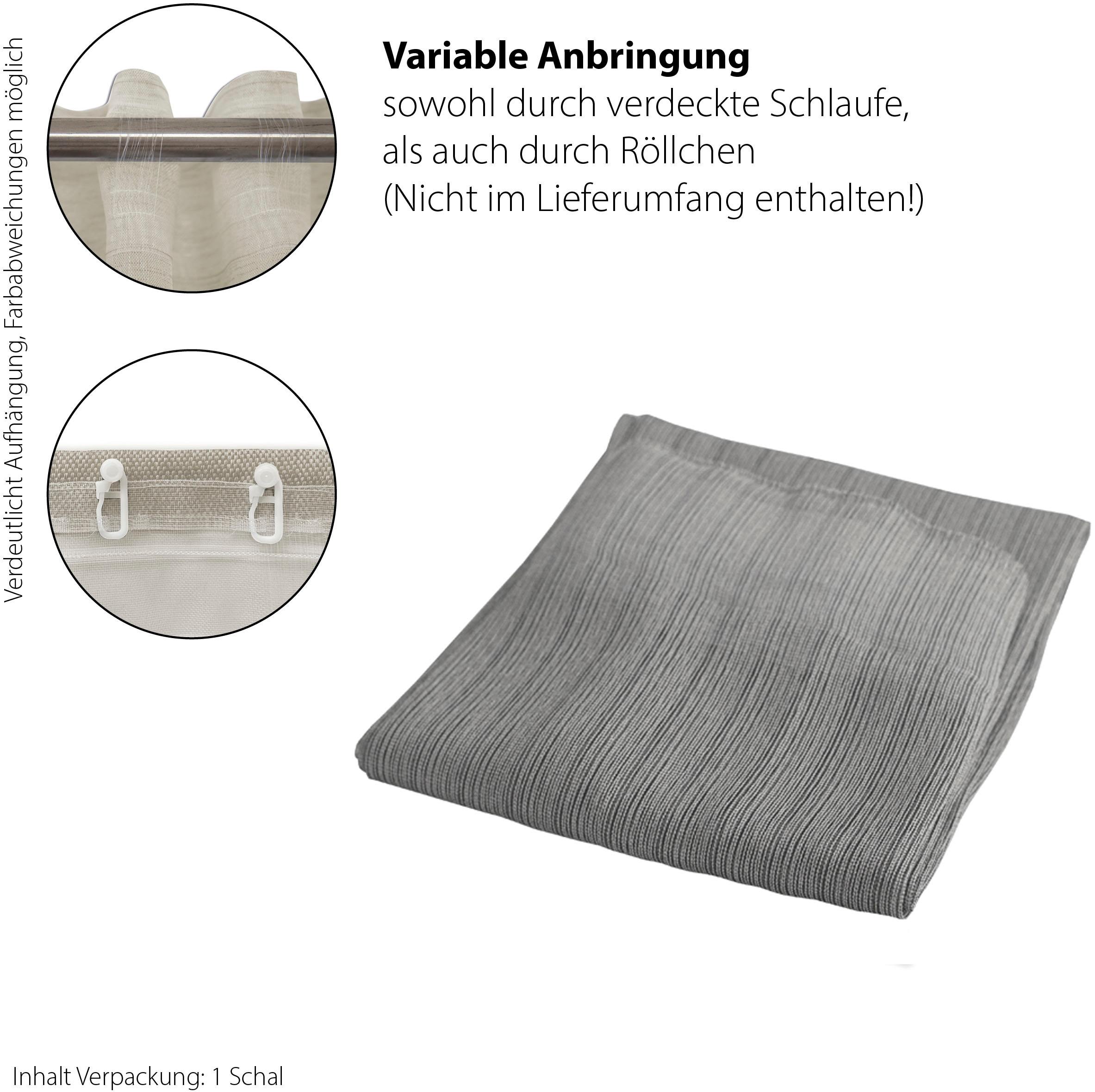 HOMING Gardine »Nian«, (1 St.), Fertigschal