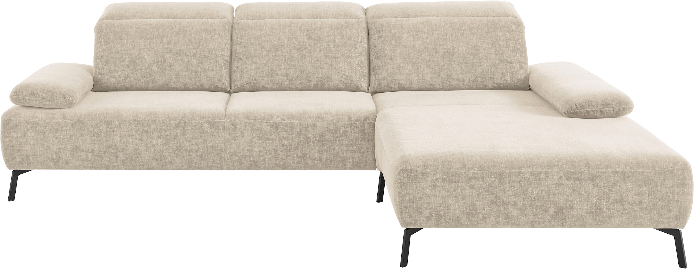 Home affaire Ecksofa »Liora, L-Form mit verstellbarem Kopfteil, Breite 291 cm« klappbare Armlehne, Tonnentaschenfederkern&saugroboterfreundliche Höhe