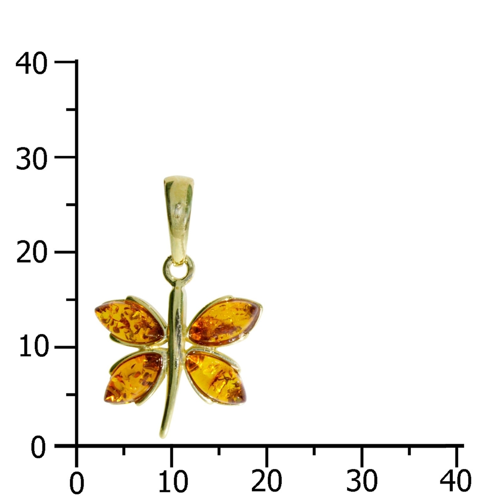 OSTSEE-SCHMUCK Kettenanhänger »- Schmetterling - Silber 925/000, vergoldet - Bernstein«